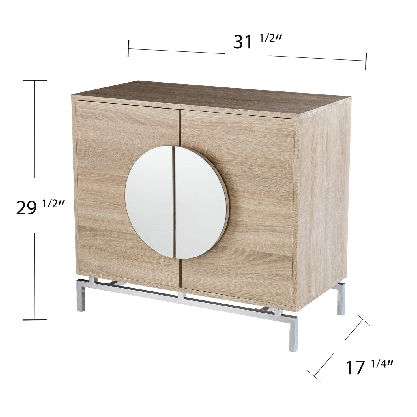 SEI Furniture - Northdom Bar Cabinet with Wine Storage - Transitional Design, Natural Iron and Wood - Ideal for Living Room, Home Bar (HZ1114405)