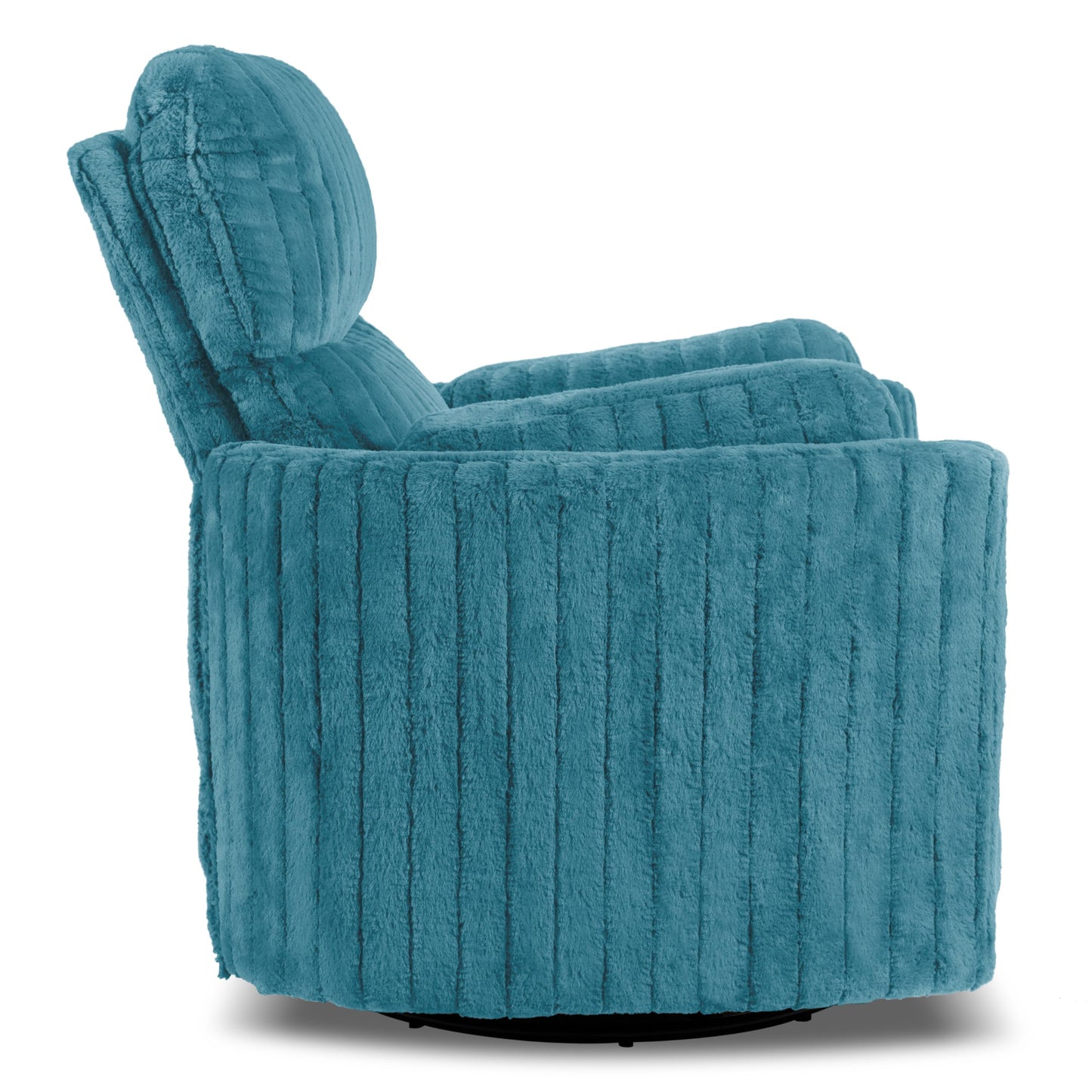 Furniture of America Vyrinor Modern Chenille Power 220° Swivel Recliner Chair with Pillows, Reclining Glider, Comfy Sofa, Wooden Comfortable Couch for Living Room, Nursery, Dark Teal Green