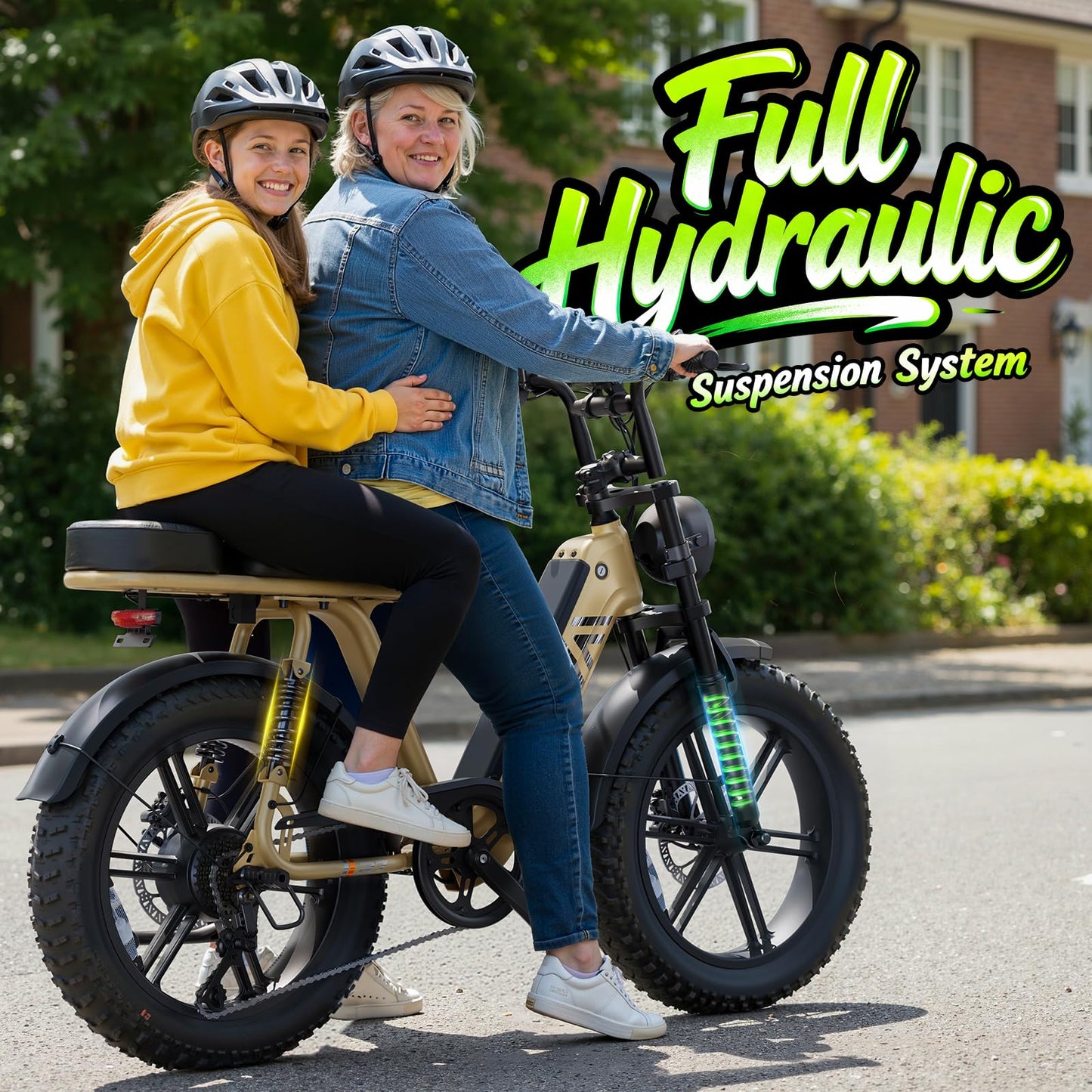 TST Electric Bike for Adults 1500W Peak 20" Fat Tire All-Terrain E-Bike 60 Miles Electric Dirt Bike for Road Sand Mountain Snow - 48V 15AH Battery Safety Tested to UL 2849 Powered