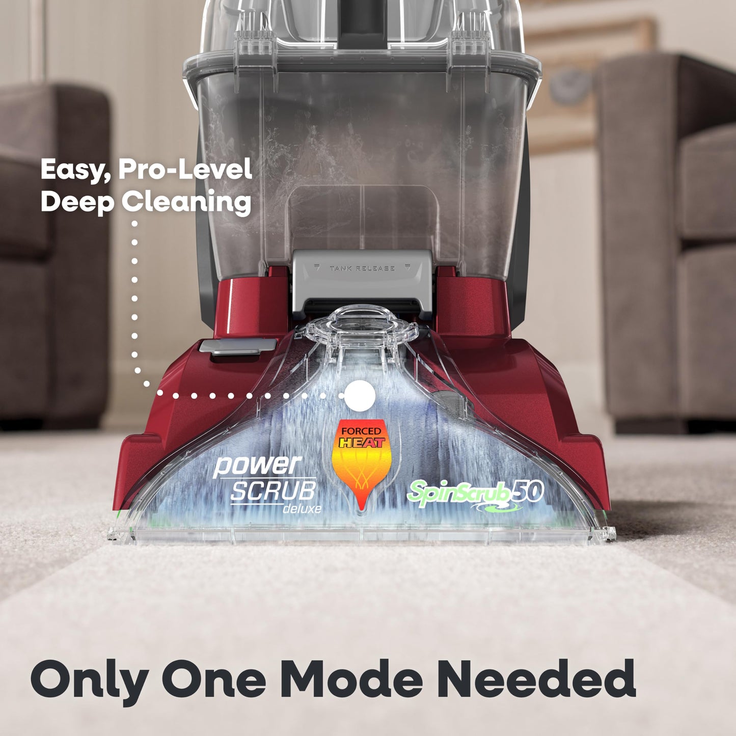 Hoover PowerScrub Deluxe Carpet Cleaner Machine, Deep Cleaning Carpet Shampooer Machine, SpinScrub Brushes, HeatForce Drying, Pet & Upholstery Tools, Pair with Hoover Carpet Cleaner Solution