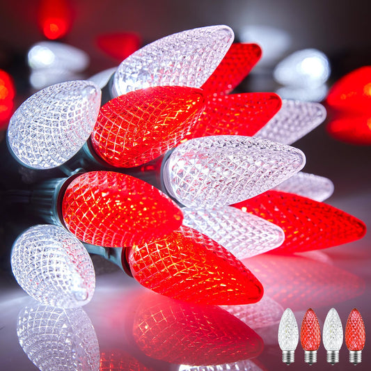 Minetom C9 Christmas String Lights, 200 LED, 200 Ft, Waterproof, Red and Pure White, Model GYPI-O200LAU