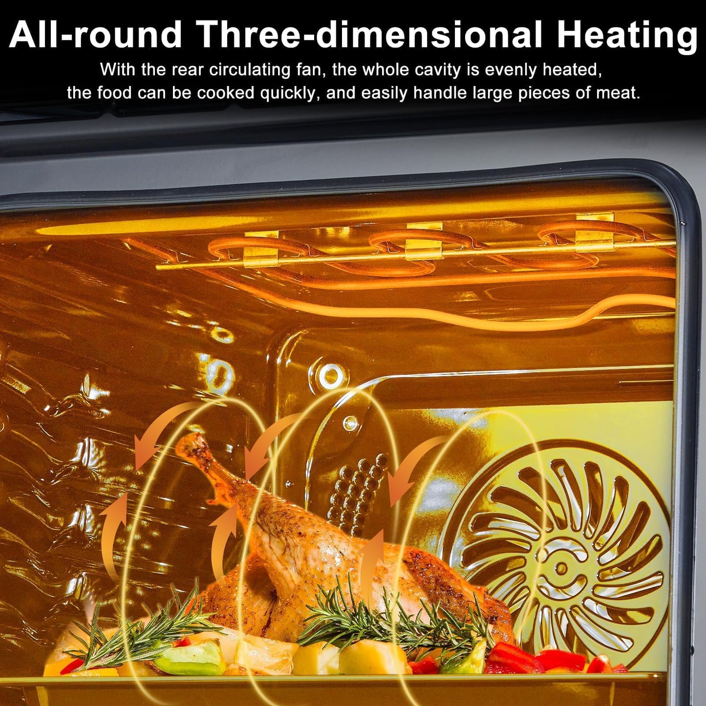 GarveeLife 24" Single Wall Oven, 2.5 Cu.ft. Electric Wall Oven with 8 Cooking Functions, 3000W Convection Oven in Stainless Steel, Touch Control, Timer, Safety Lock, ETL Certified