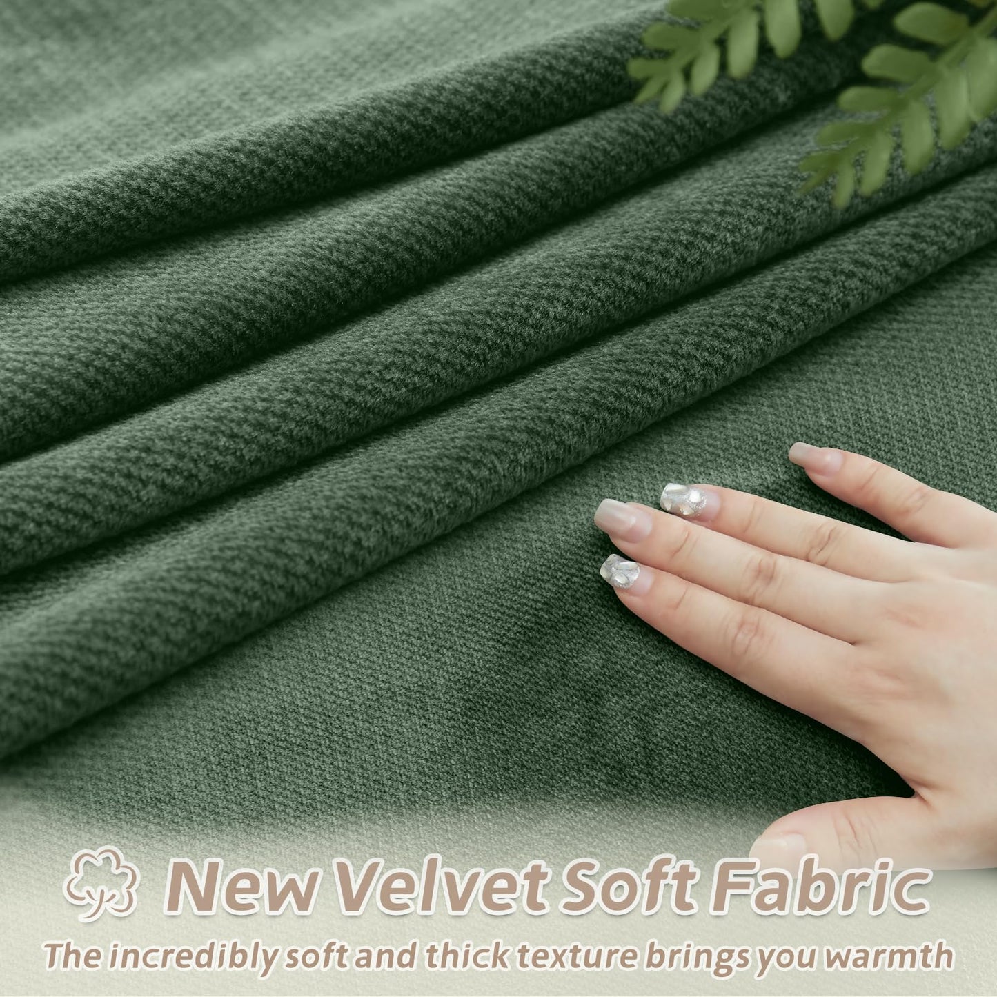 Arfntevss Sectional Recliner Couch Covers Velvet Washable Corner Sectional Sofa Cover for Reclining Stretch Soft Thick L Shape Recliner Slipcover Set (5 Seat with 2 Console Cover, Grayish Green)