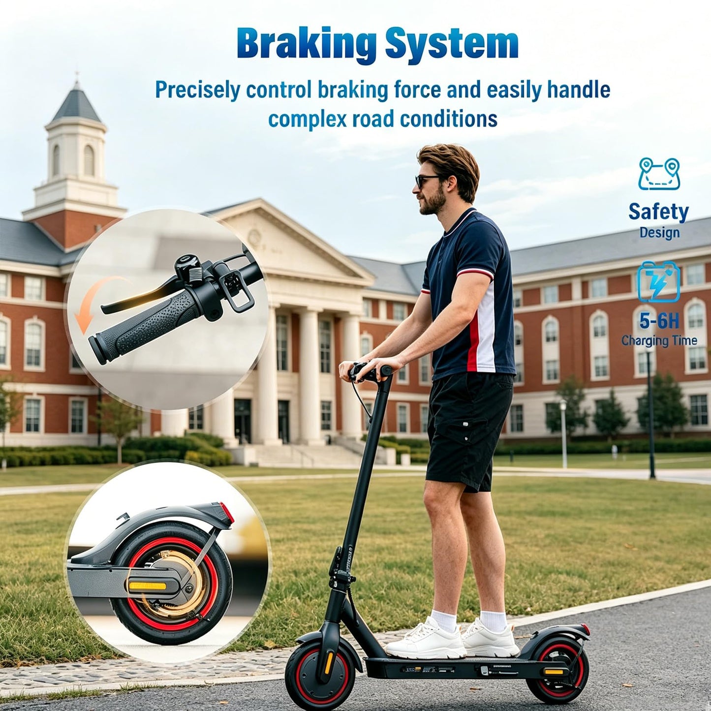 Electric Scooter for Adults and Teens, App Control, 500W Motor, 18 MPH, 21 Miles Range, Dual Brake Foldable Commuter Scooter, for Christmas
