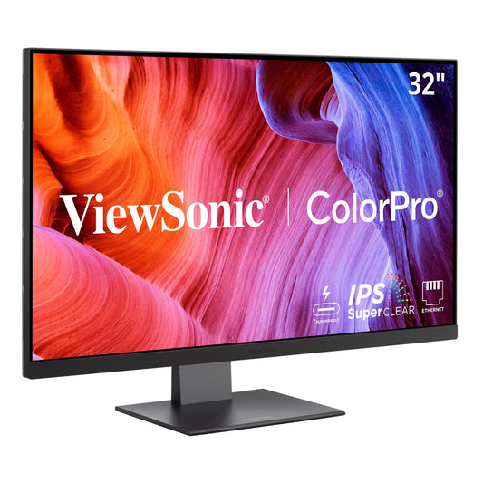 ViewSonic VP3276T-4K 32 Inch 4K ColorPro Monitor, IPS Display with 100% sRGB and Pantone Validated for Mac Studio and MacBook Pro, Advanced Ergonomics, Thunderbolt 4, HDMI, and DisplayPort Inputs