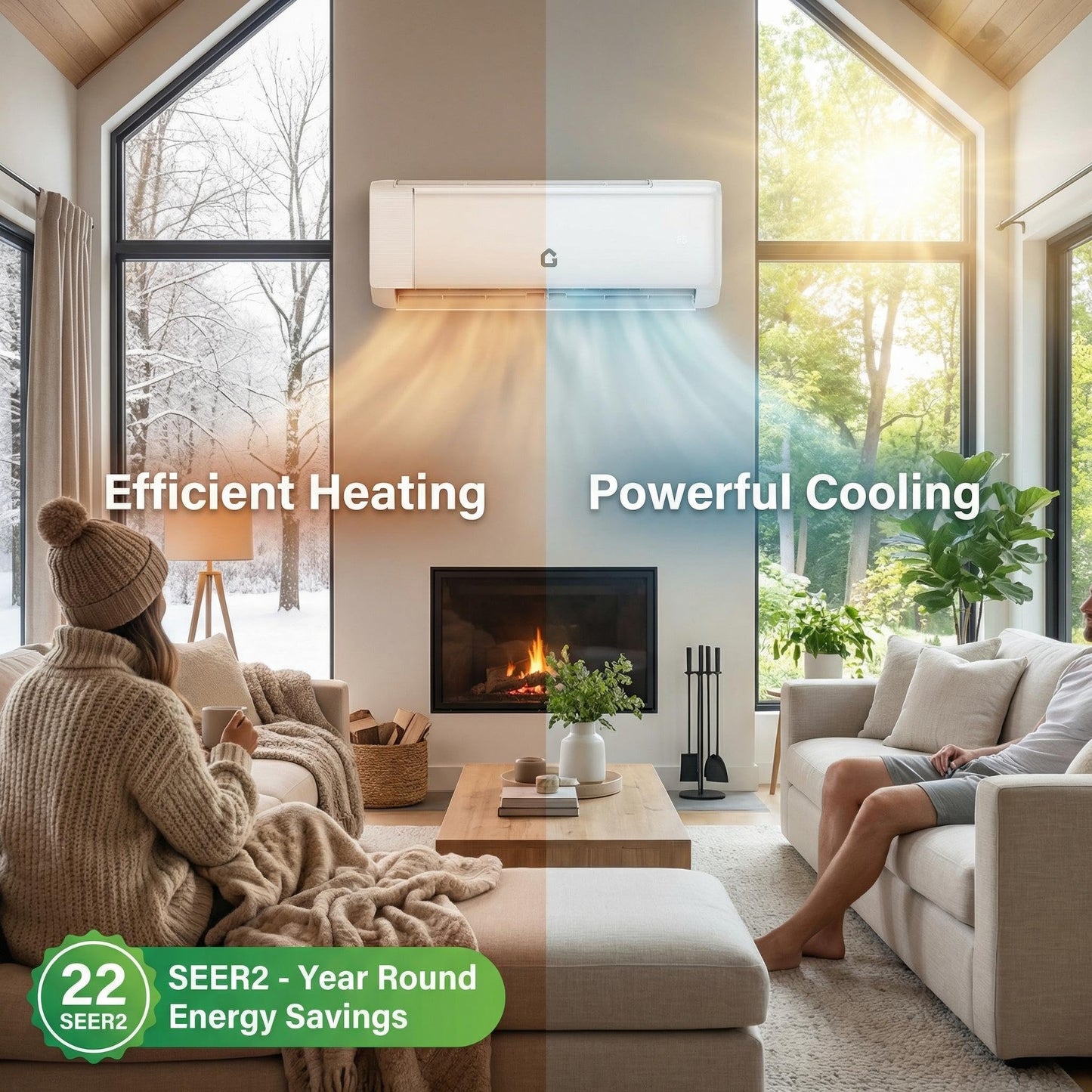 GarveeLife 12,000 BTU Mini Split Air Conditioner, 22 SEER2 110V Smart Inverter, Heat Pump System, Cools Up to 750 Sq.Ft, Alexa WiFi Control, DIY Installation Kit