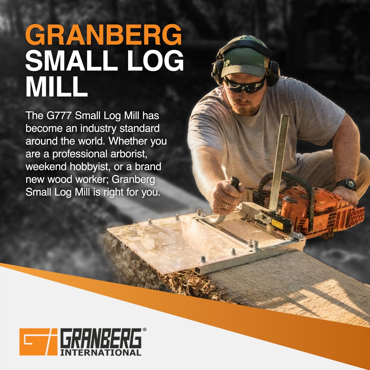 Granberg Chainsaw Alaskan Small Log Mill, G777- Portable Sawmill Timber Attachment Machine Tool - Wood Case Cutting Holder Equipment Guide Kit - Bars with 16-20 Inch - Lumber Milling Wedge Tools