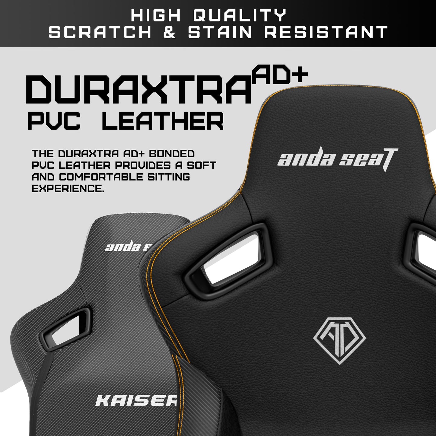 Anda Seat Kaiser 3 XL Gaming Chairs for Adults - Ergonomic Black PVC Leather Gaming Chair with Lumbar Support, Comfortable Office Seat with Neck Support - Heavy Duty Wide Gamer Seat