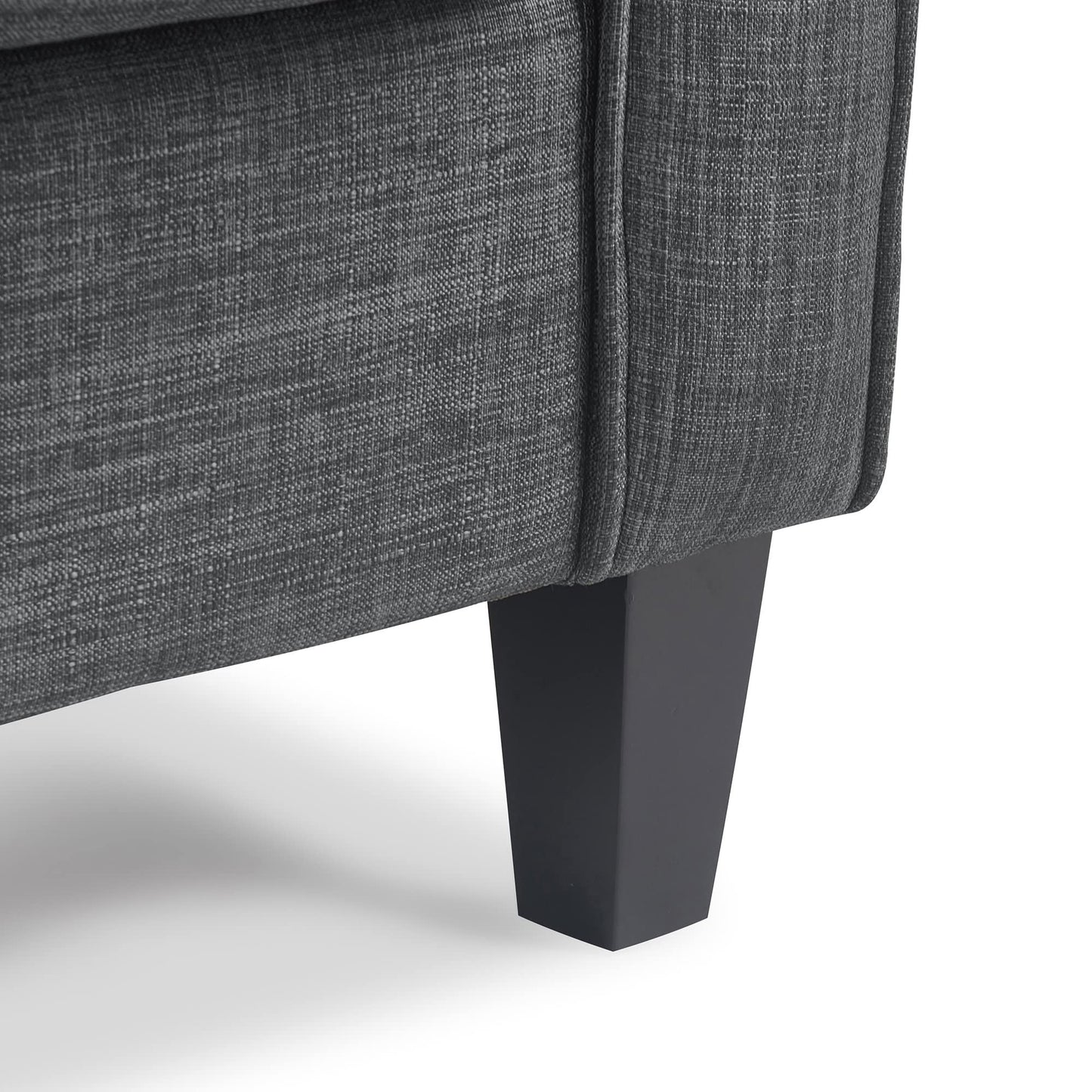 Serta Harmon Reversible Sectional Sofa, Modern L-Shaped Couch for Small Spaces, Soft Fabric Upholstery, Square Arm, Pillow Back Cushions, Dark Gray