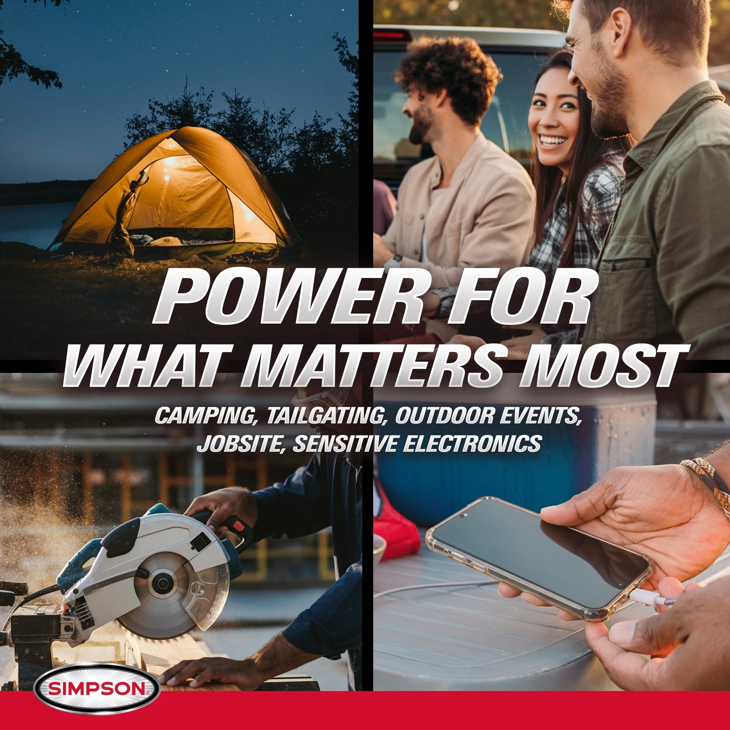 Simpson 5250 Watt Inverter Generator, Quiet Portable Inverter Dual Fuel Generator with Wheels, 2 120V Outlets, 2 USB Ports, 1 30A RV Outlet, 4200 Running Watts, Parallel Capable, CO Sensor (SGS4252)