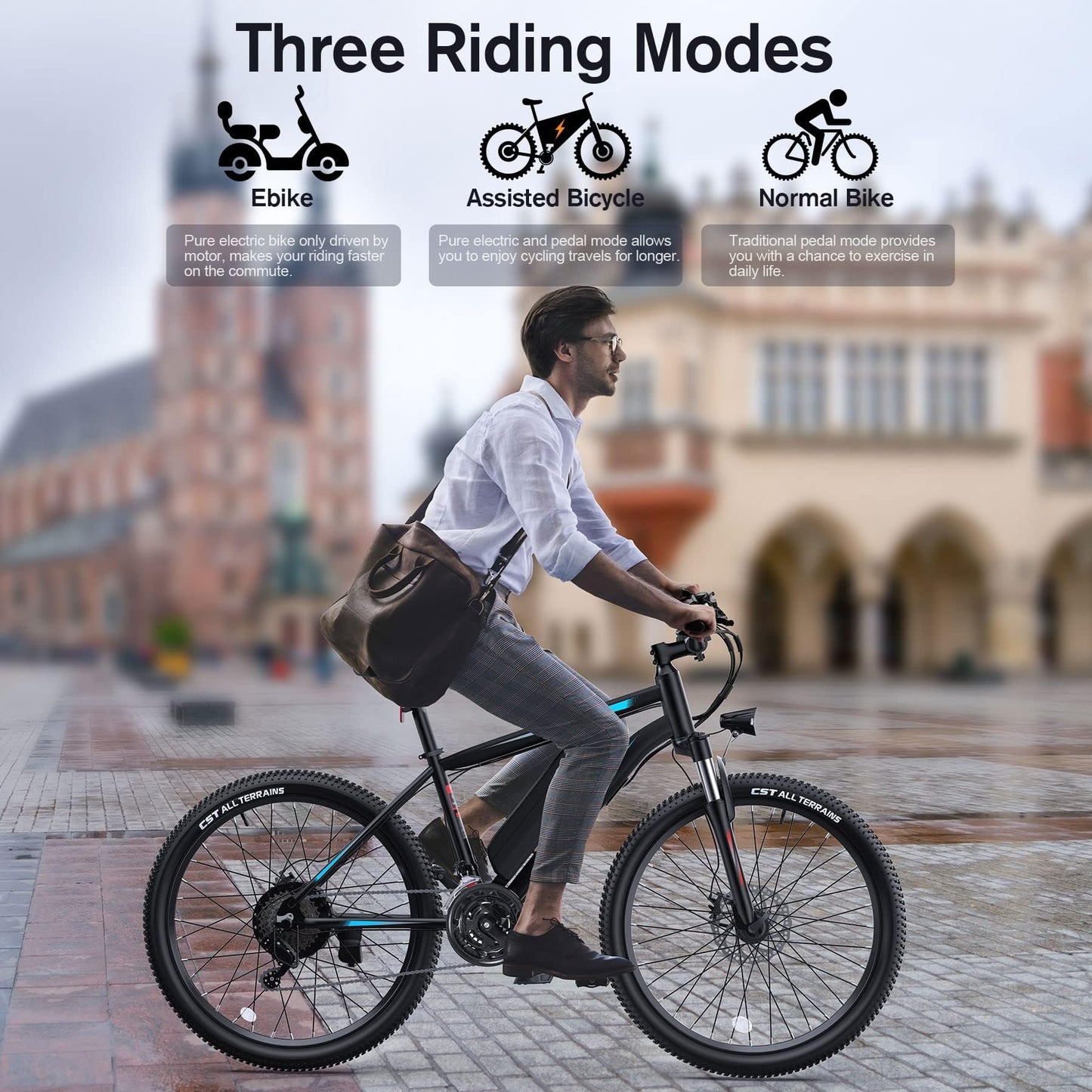 TotGuard Electric Bike for Adults, 27.5" Electric Bike 500W Ebike 19.8MPH Adult Electric Bicycles Electric Mountain Bike, 48V 499WH Removable Lithium Battery, 21S Gears,Lockable Suspension Fork