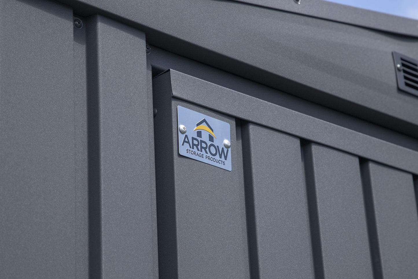 Arrow Shed Elite 6' x 6' Tall Outdoor Steel Storage Shed with High Gable and Lockable Doors Storage Building, Anthracite