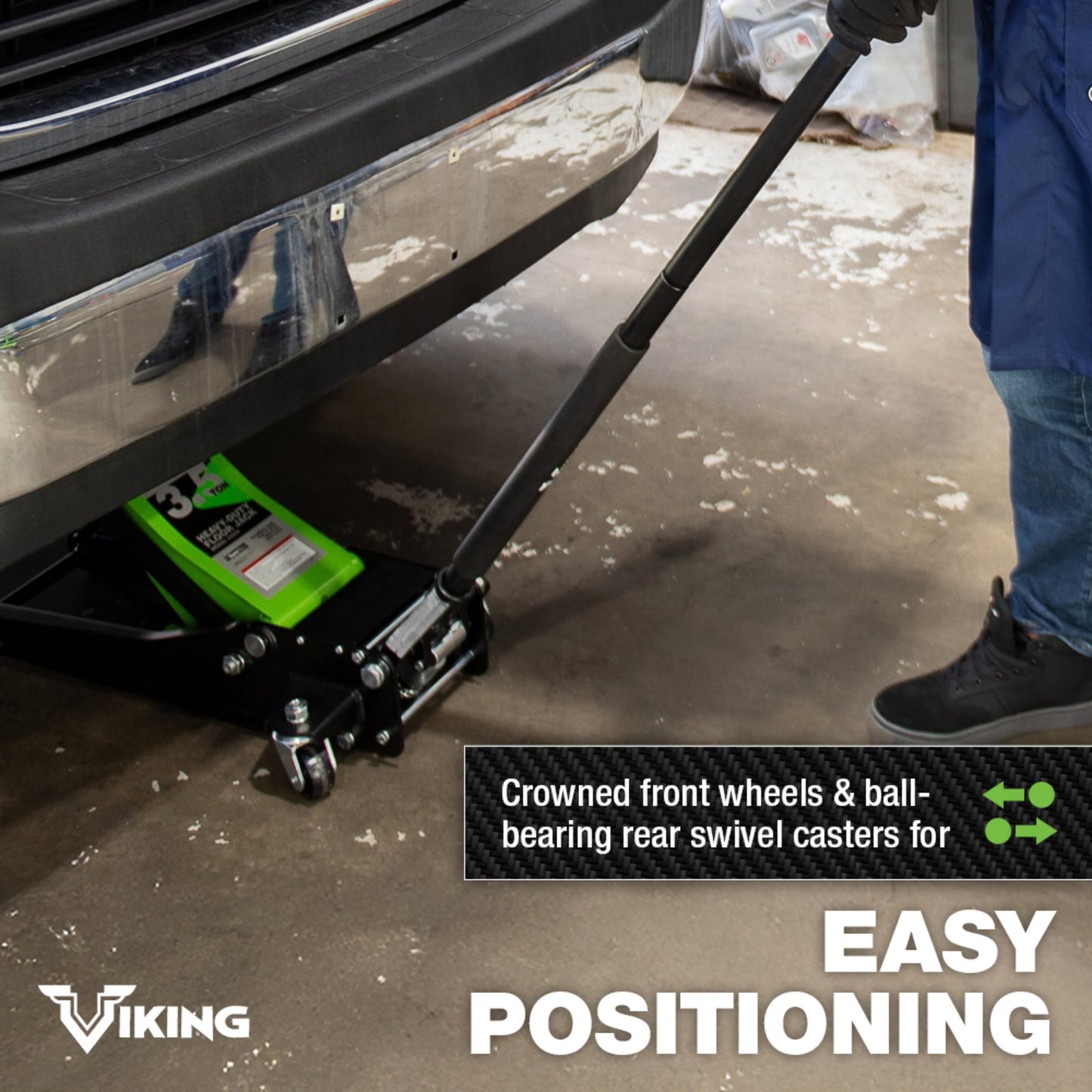 AFF Viking 3.5 Ton Floor Jack - Low Profile Car Jack with Lightning Lift Hydraulic - Heavy Duty