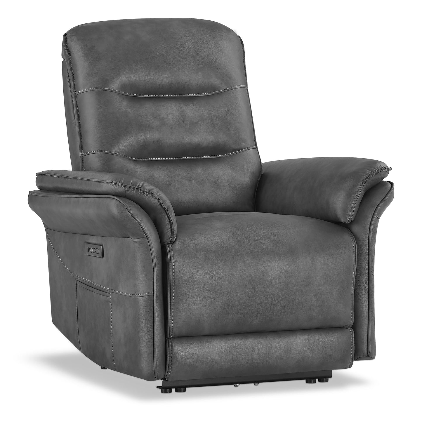 KISLOT Power Recliner Chair with Adjustable Headrest and Footrest, Dual Motor Leather Reclining Chair with USB/Type-C Charging, Zero Gravity Modern Electric Recliner for Adults Living Room Bedroom