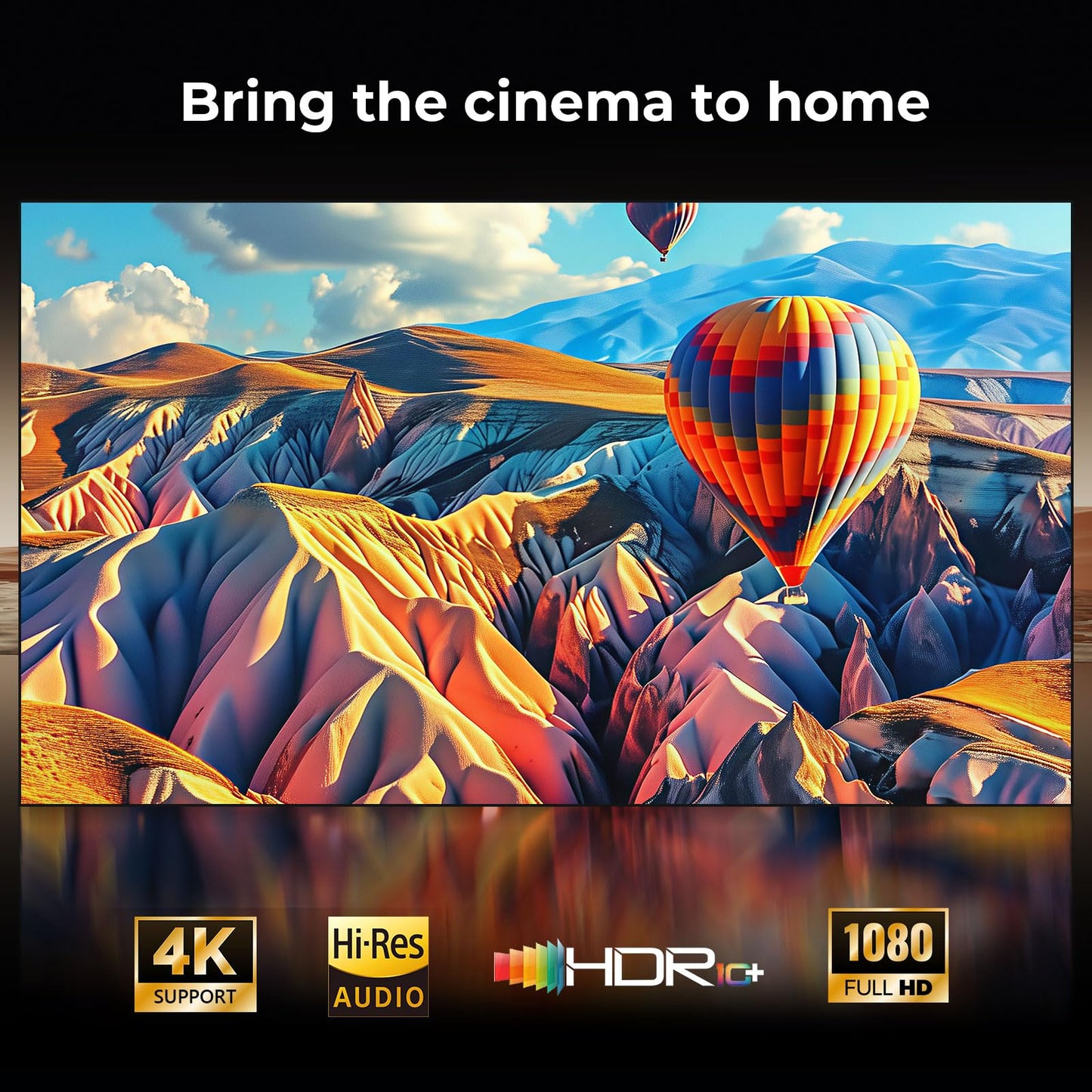 Outdoor-Projector-4K [Built-in Google TV/180°Rotatable Stand/Voice Control/E-Focus],Sovboi Smart-Movie-Projector with WiFi6 and Bluetooth, 2500 Brightness Portable-Proyector for 10,000+ Streaming Apps