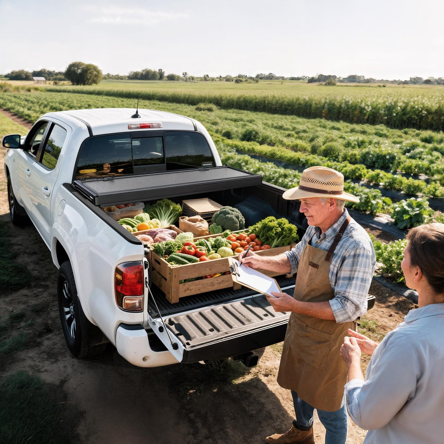 YITAMOTOR Low-Profile Hard Tri-Fold Truck Bed Tonneau Cover Compatible with Toyota Tundra 2022 2023 2024 2025 2026, 5.5 ft Bed (Excl. Trail Edition) with Deck Rail System