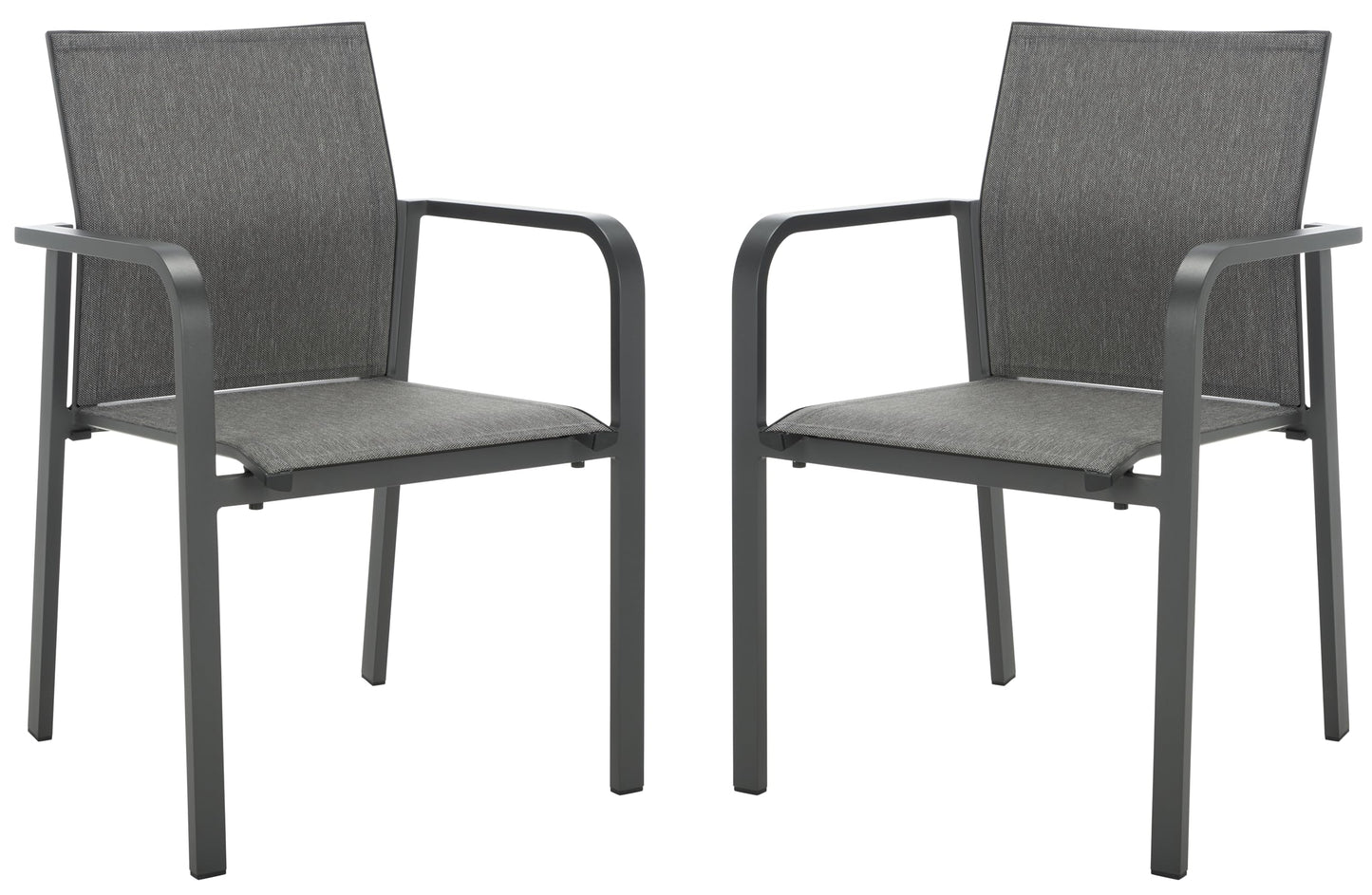 SAFAVIEH Outdoor Patio Furniture Dexter Grey Armchair Set of 2 (Fully Assembled)