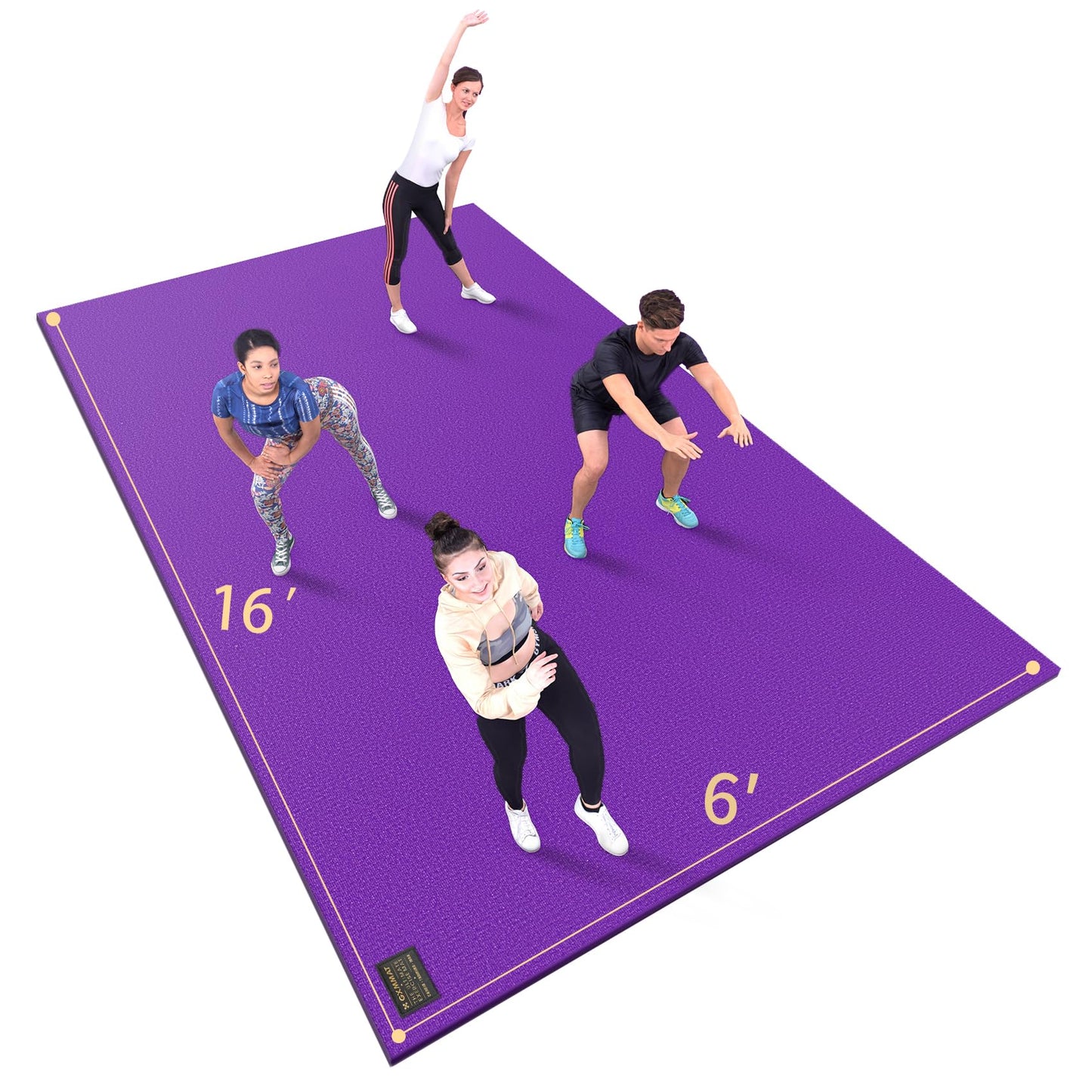 GXMMAT Extra Large Exercise Mat 16'x6'/12'x6'/10'x6'/8'x6'(7mm), Extra Wide Workout Mats for Home Gym Flooring, Non-Slip Thick Durable Cardio Mat for MMA,Plyo,Jump Rope,Weights,Fitness,Shoe-Friendly