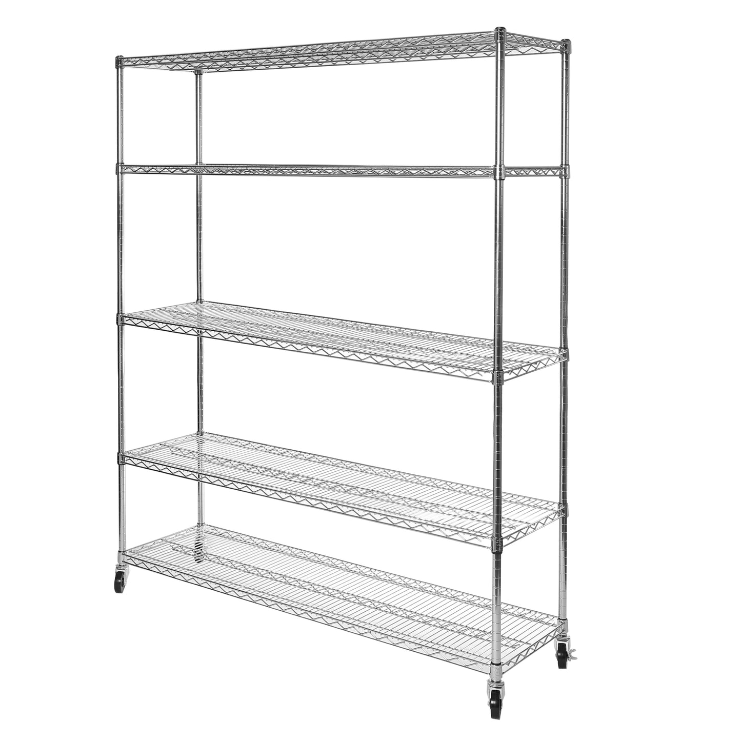 Seville Classics UltraDurable Heavy Duty NSF Solid Steel Wire Rack Storage Unit Organizer for Garage, Warehouse, Office, Restaurant, Classroom, Kitchen, 5-Tier Shelving, 60" W x 18" D