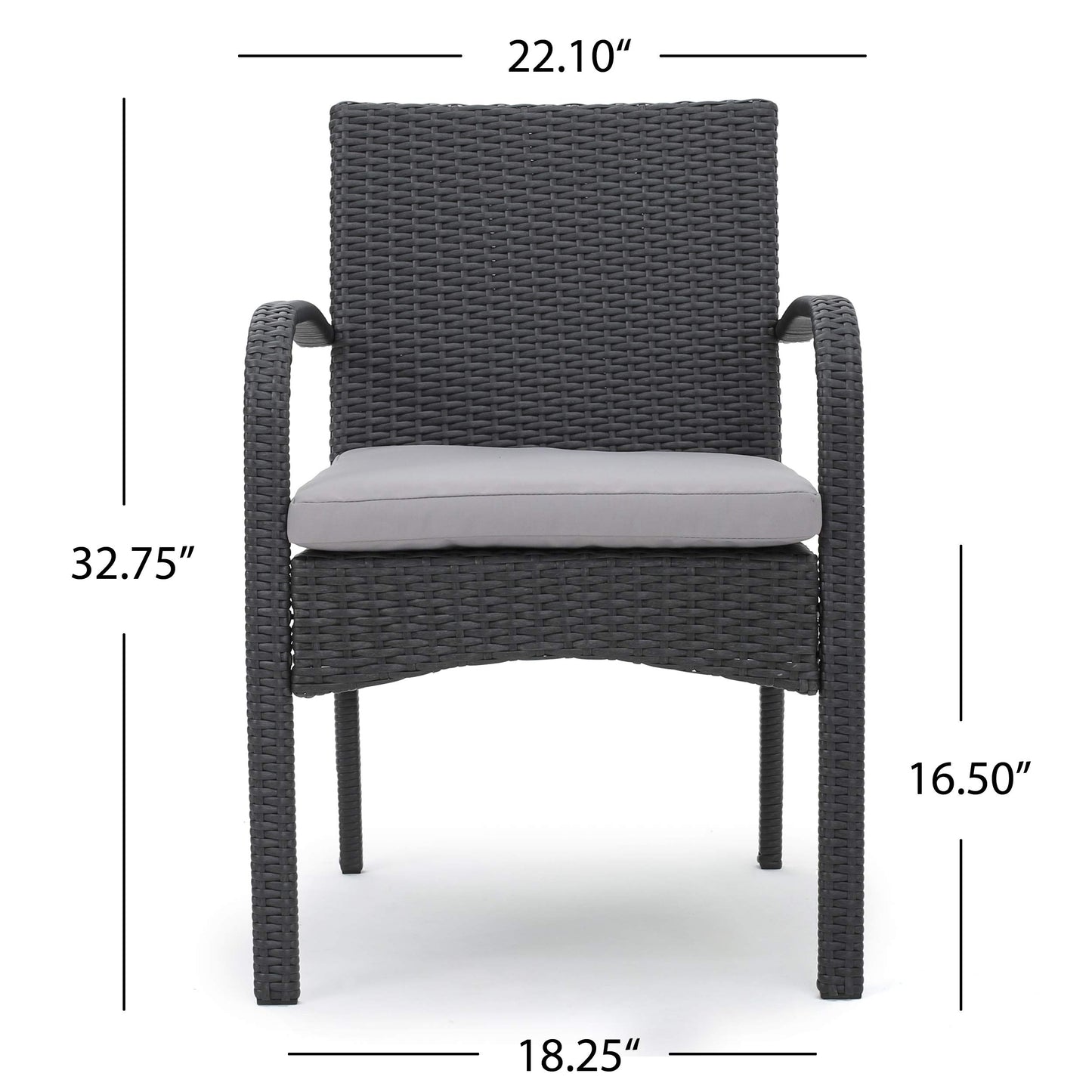 Christopher Knight Home Isla Outdoor 7 Piece Wood and Wicker Dining Set, Gray Finish/Gray/Gray