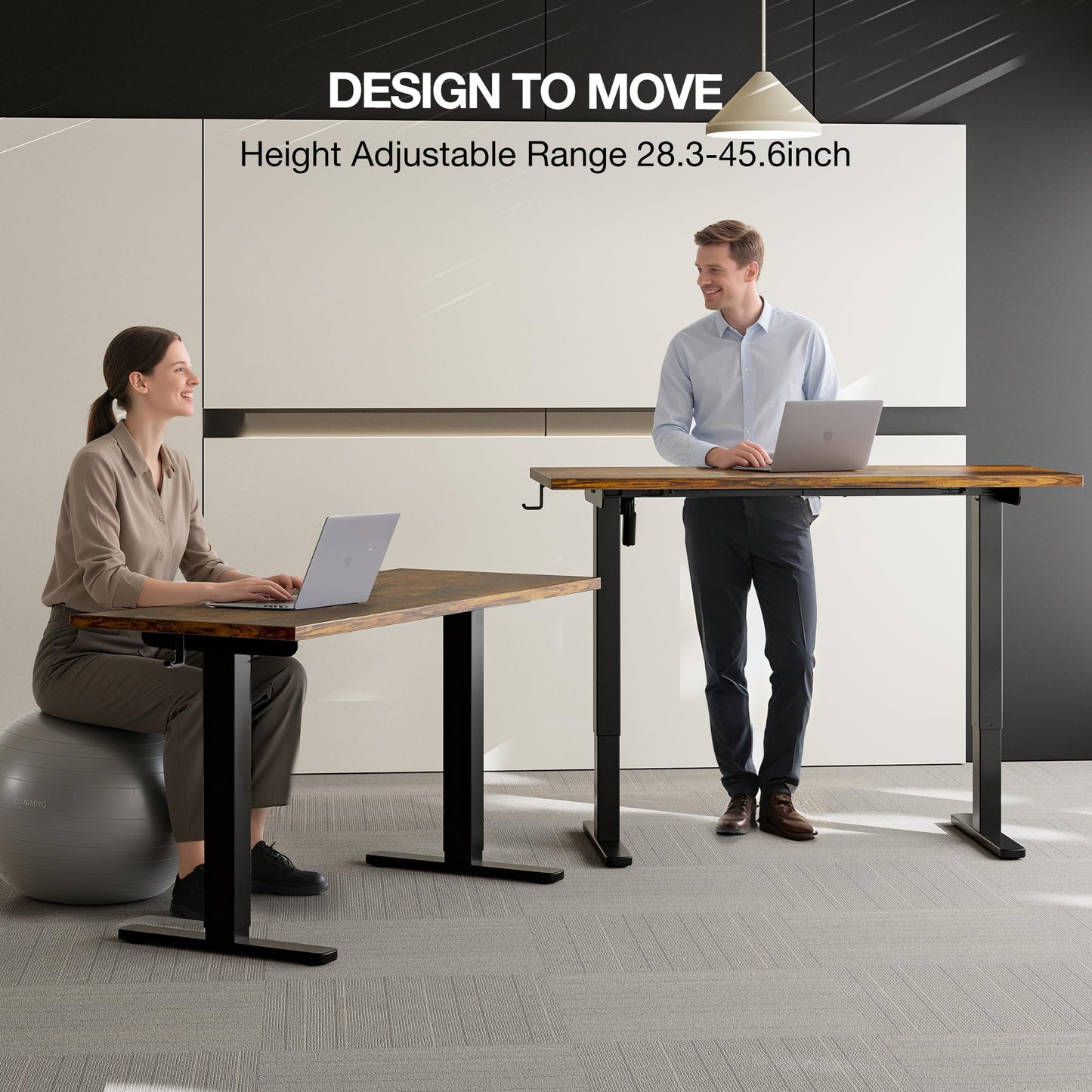 Acrolix Electric Standing Desk, Height Adjustable Home Office Desk with Memory Presets & Cable Management,Rustic Brown Sit Stand Desk for Work from Home, Ergonomic Computer Desk (63" x 24")