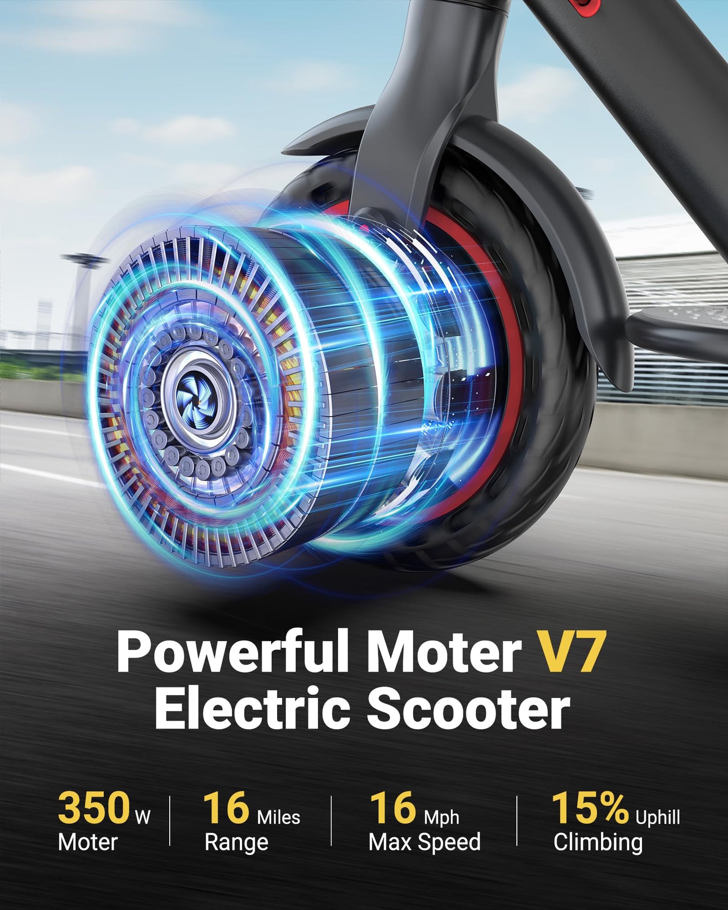 Maxshot Electric Scooter, 8.5" /10" /14" Tire, 16/19/22 Mph Top Speed, 12/16/21/27/28/49/50 Miles Long Range, Folding Escooter for Adults and Kids with Seat Bag, Dual Braking, Dual Suspension, App