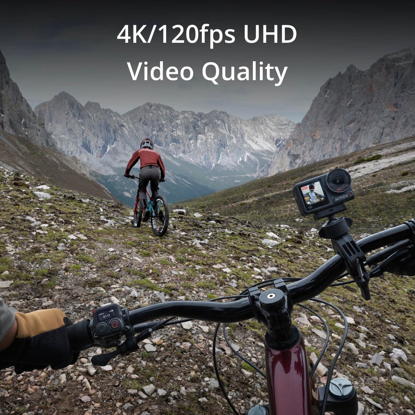DJI Osmo Action 4 Waterproof Action Camera Bundle, 1/1.3" Sensor, 4K/120fps Video, Stunning Low-Light Imaging, Original Standard Combo + 58 Piece Accessory Kit + Extra 64GB Card