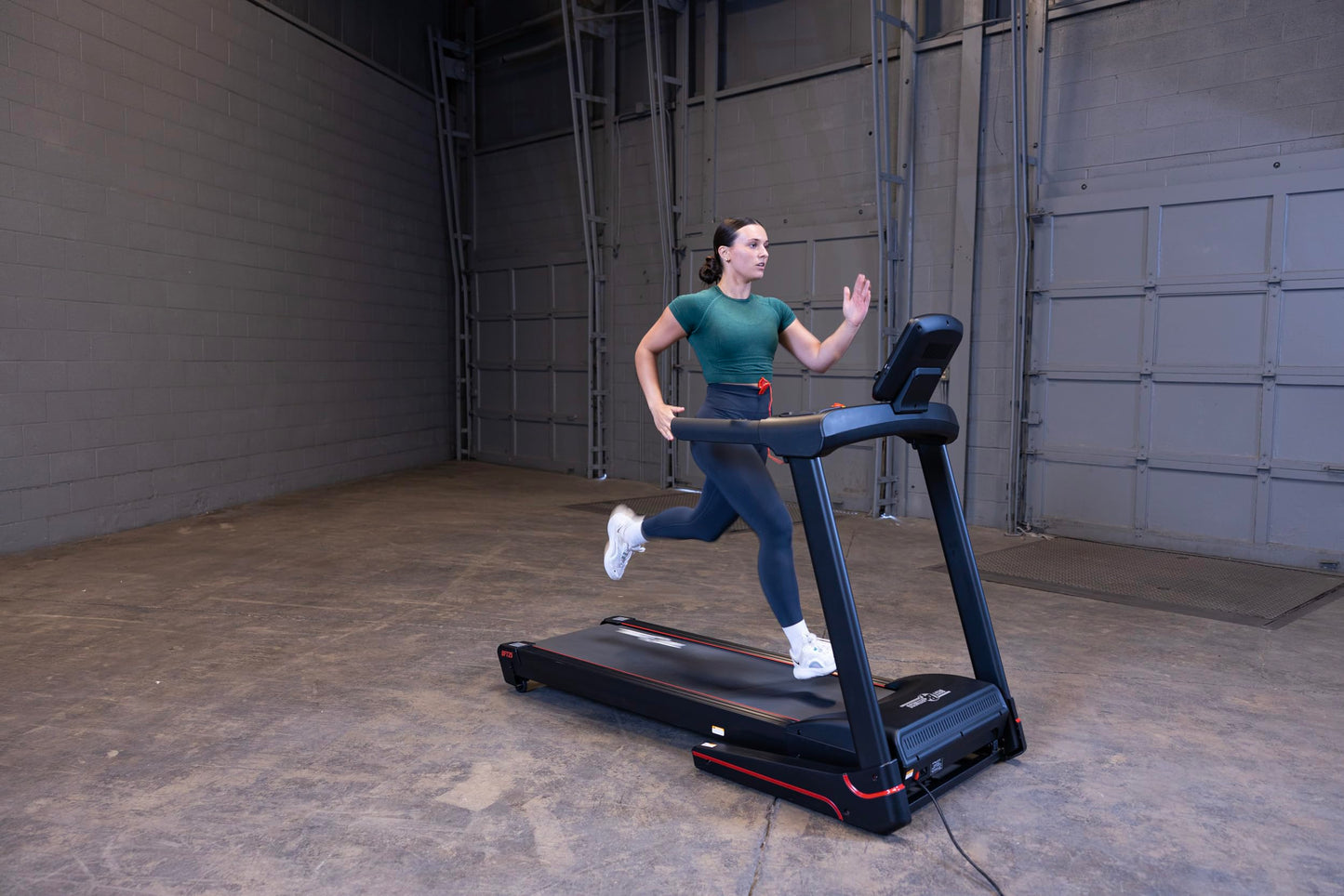 Body-Solid (BFT25) Foldable Incline Treadmill, Home and Commercial Gym Equipment for Jogging & Walking with 300 lbs. Weight Capacity, Speed Range 0.6-10 mph, Midnight Black