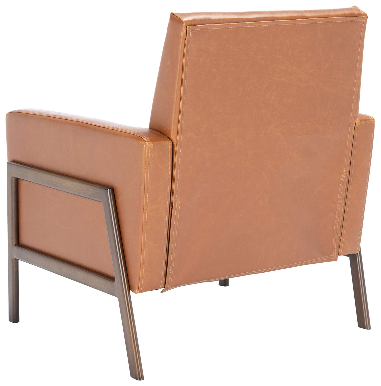 SAFAVIEH Home Collection Roald Faux Leather Sofa Accent Club Chair ACH6209C, Light Brown/Antique Coffee