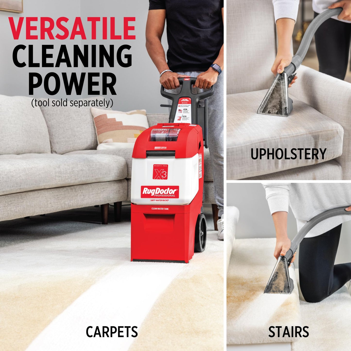 Rug Doctor Mighty Pro X3 Commercial Carpet Cleaner with Pet Cleaner Pack