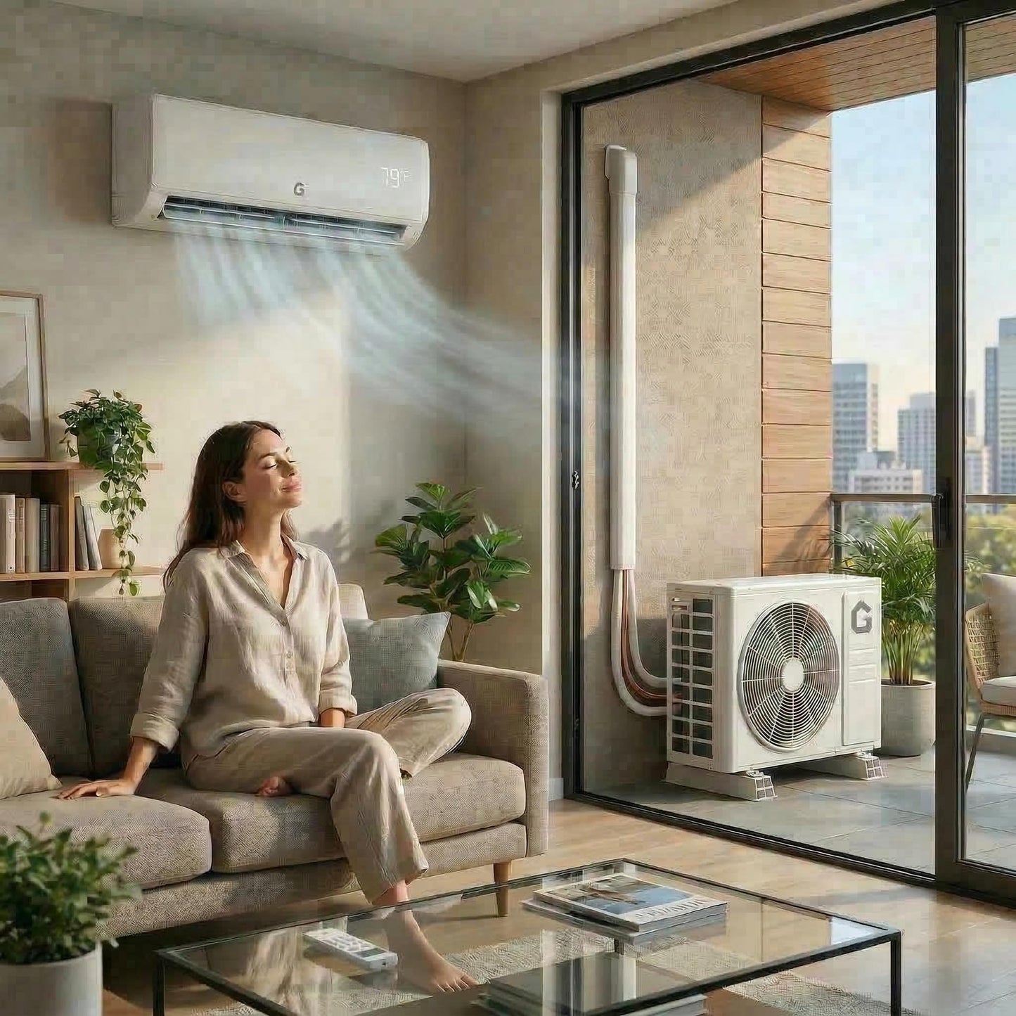 12,000 BTU Mini Split AC/Heating System, Mini Split Air Conditioners, 21 SEER2, Quiet Operation, 115V WIFI Enabled Energy Efficient Mini Split Unit, Installation Kits for Rooms Up to 750 Sq.ft