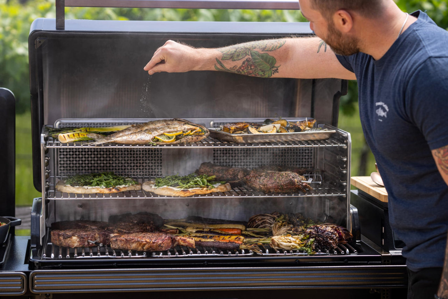 Traeger Timberline XL Wood Pellet Smoker Grill with 1,320 sq in Cooking Area, WiFIRE Smart Temp Control, 500-degree Max Heat, Super Smoke Mode, 6 in 1 Outdoor BBQ Smoker & Grill with Induction Burner