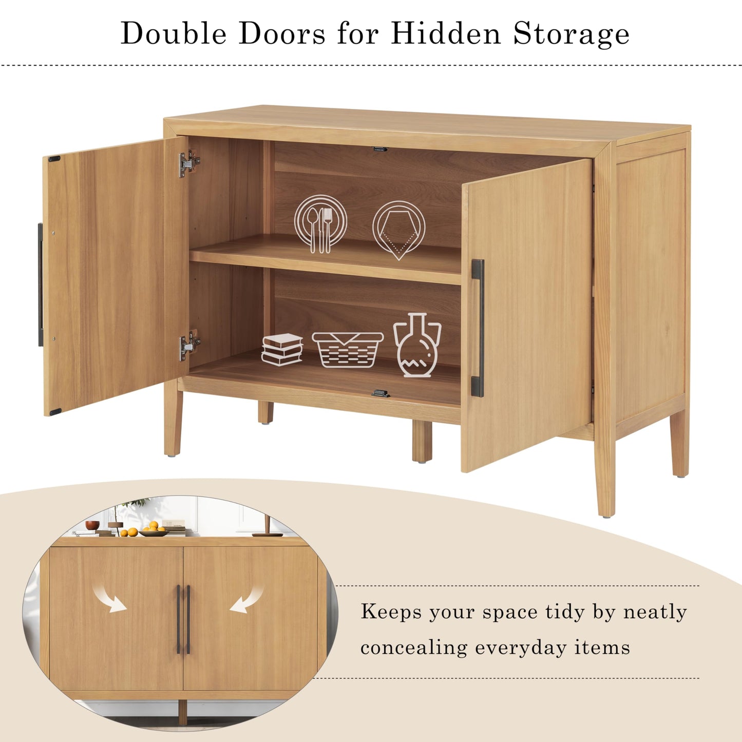 Merax Modern Wood Buffet Sideboard with 2 Doors