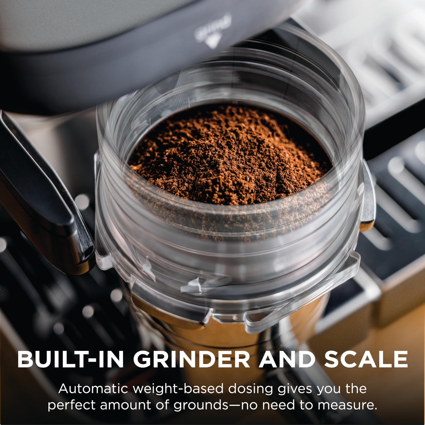 Ninja Luxe Café Premier 3-in-1 Espresso Machine, Drip Coffee, & Rapid Cold Brew | Built-in Coffee Grinder, Hands-Free Milk Frother, Assisted Tamper for Cappuccinos & Lattes | Gunmetal | ES601GM