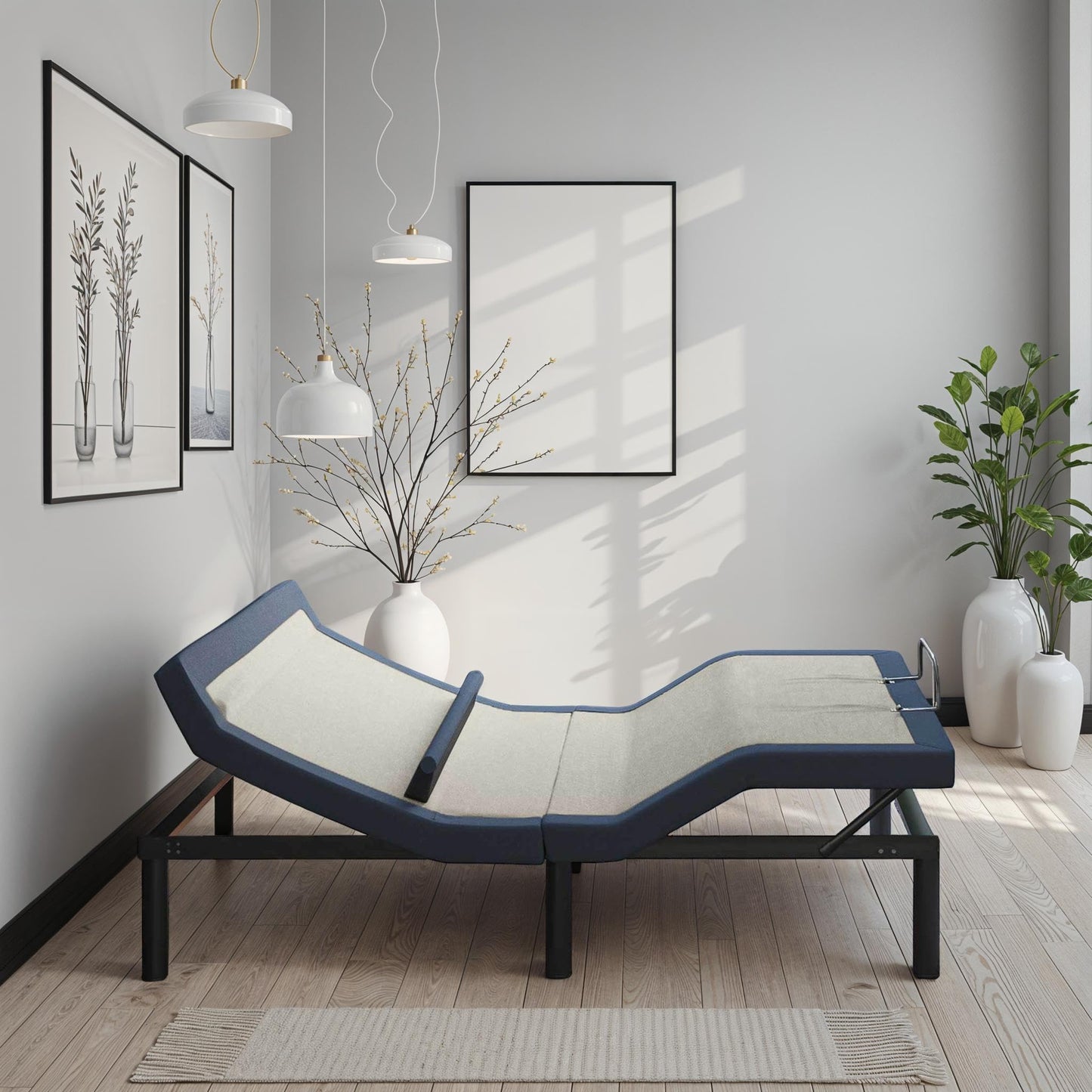 Star20XX Queen Adjustable Bed Base, Adjustable Bed Frame, Lumbar Support Bed Base, Head and Foot Tilt, Massage Modes, USB Ports, Under Bed LED Light, Wireless Remote, 3 in 1 Legs