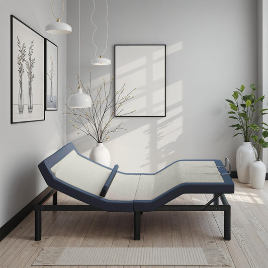 Star20XX Queen Adjustable Bed Base, Adjustable Bed Frame, Lumbar Support Bed Base, Head and Foot Tilt, Massage Modes, USB Ports, Under Bed LED Light, Wireless Remote, 3 in 1 Legs