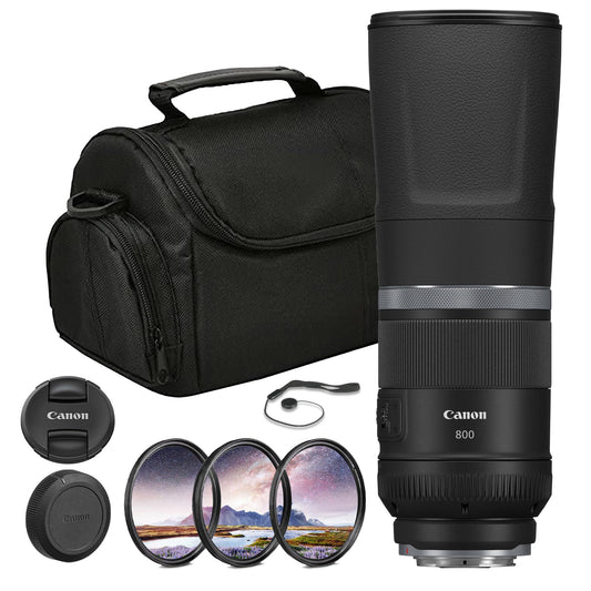 Canon RF 800mm f/11 is STM Lens Bundle | Compact Super-Telephoto Prime with Optical Image Stabilization & Smooth STM Autofocus | Great for Wildlife & Outdoors (3987C002) + Filter Kit + More