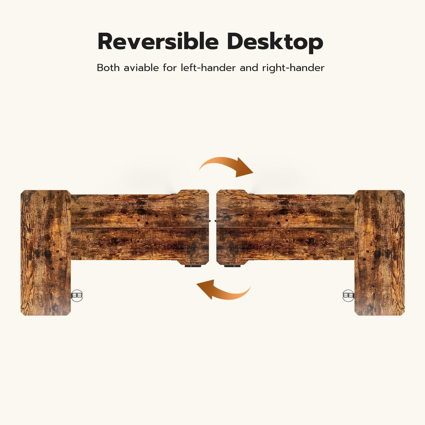 Acrolix L Shaped Electric Standing Desk - 59x40 Inch Reversible Corner Sit Stand Desk with Hook&Cup Holder,Electric Height Adjustable Table,for Home Office Gaming Computer Desk, Rustic Brown