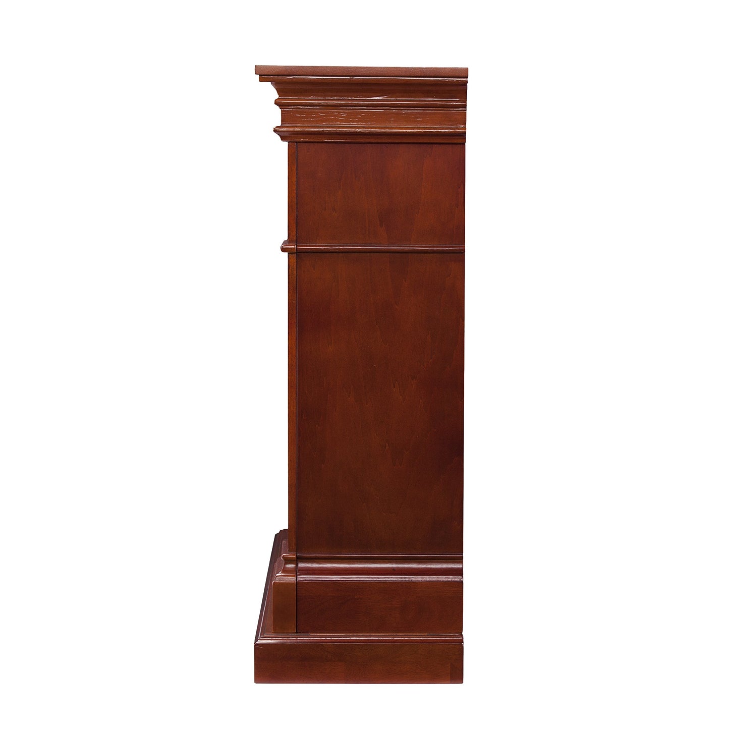 SEI Furniture - Sicilian Harvest Electric Fireplace - Mahogany - Transitional Design, Brown Glass and Wood - Ideal for Living Room, Bedroom (FE9277)