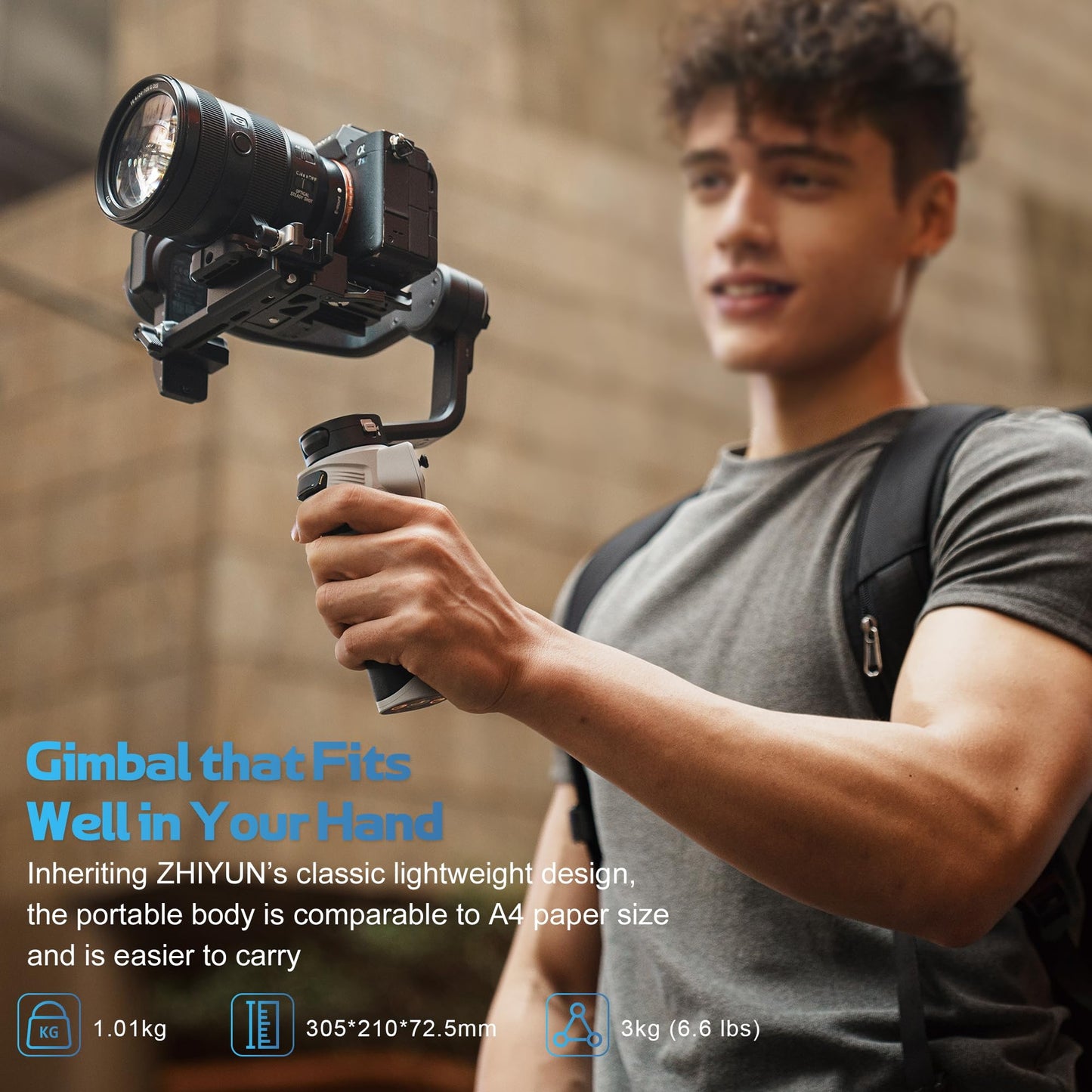 ZHIYUN CINEPEER WEEBILL 3E Mirrorless Gimbal Lightweight Stabilizer, Up to 3kg/6.6lbs Payload, 3-Axis Camera Gimbal for Canon/Sony/Panasonic/Nikon, Bluetooth Shutter Control, Native Vertical Shooting