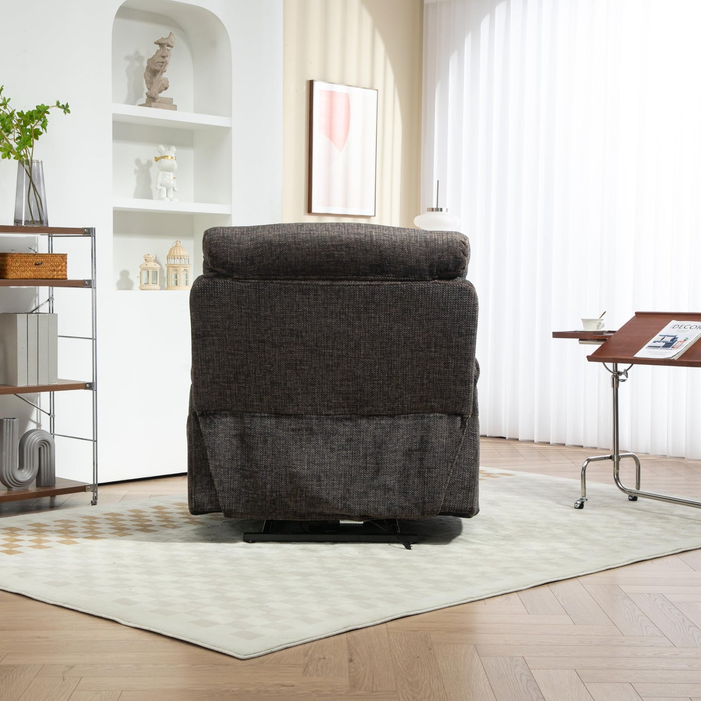 4 Motors Oversized Electric Lift Chair Power Recliner Sofa Chair for Adults with Massgae,Heat and Hidden Cup Holders, 180° Infinite Electric Reclining Armchair Comfy for Living Room, Bedroom,Office