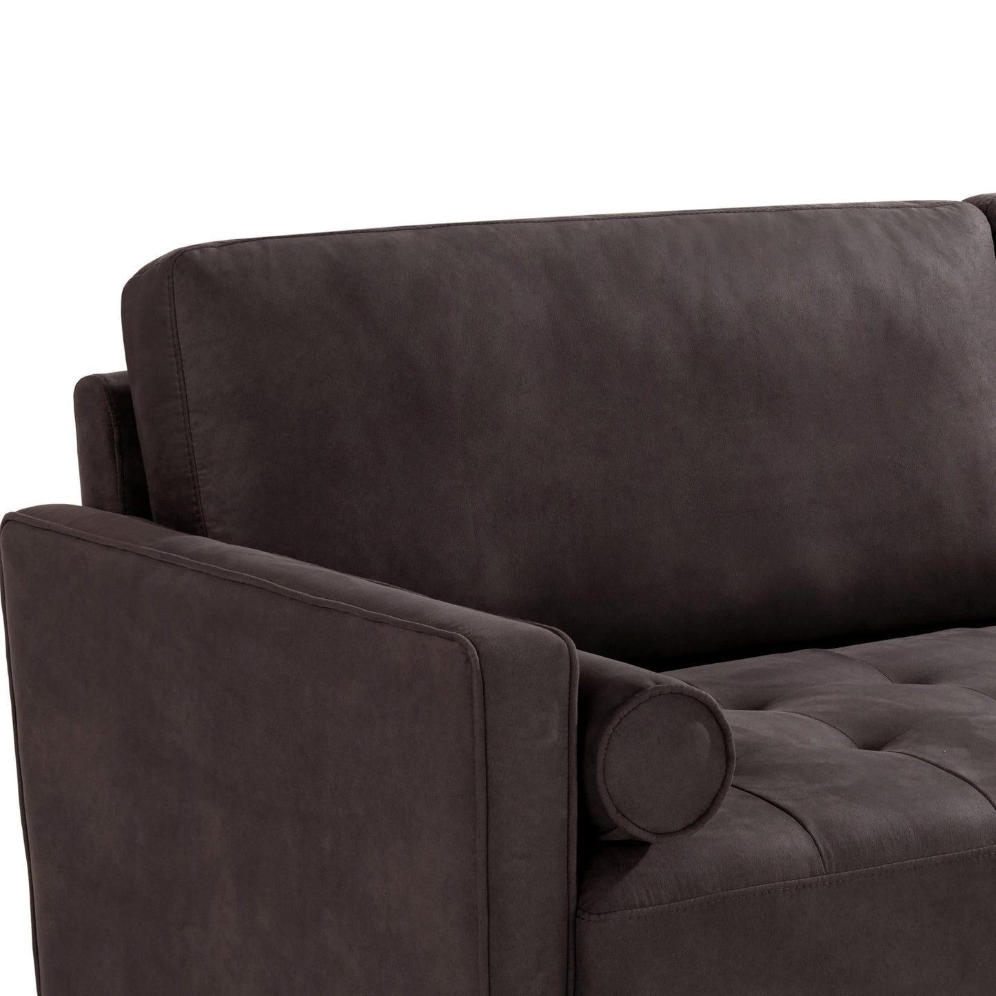 Studio Living® Lexington 75.6" Sofa, Modern Design, Pocket Coil Comfort, Easy Assembly, Faux-Suede Fabric, Charcoal