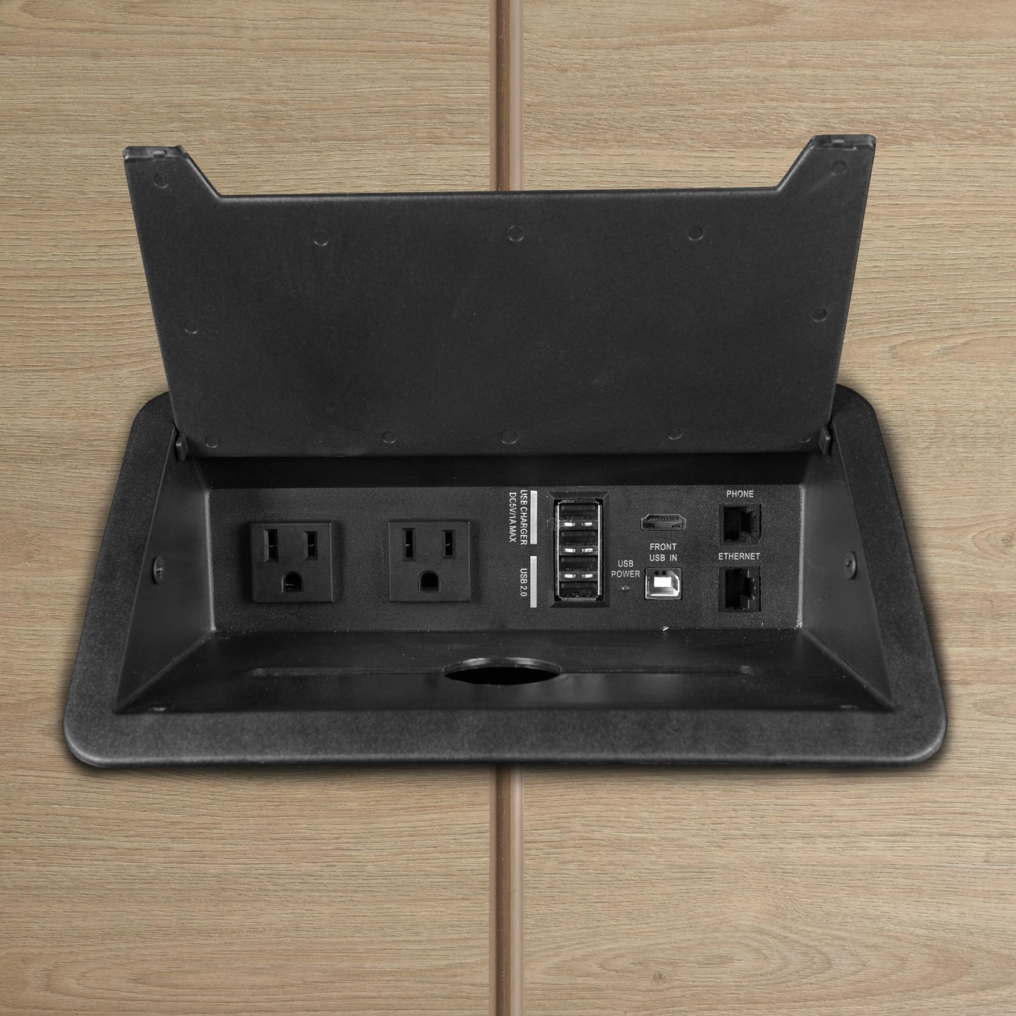 Romig Legacy 10 ft. Racetrack Conference Table with Charging Port- Noble Oak