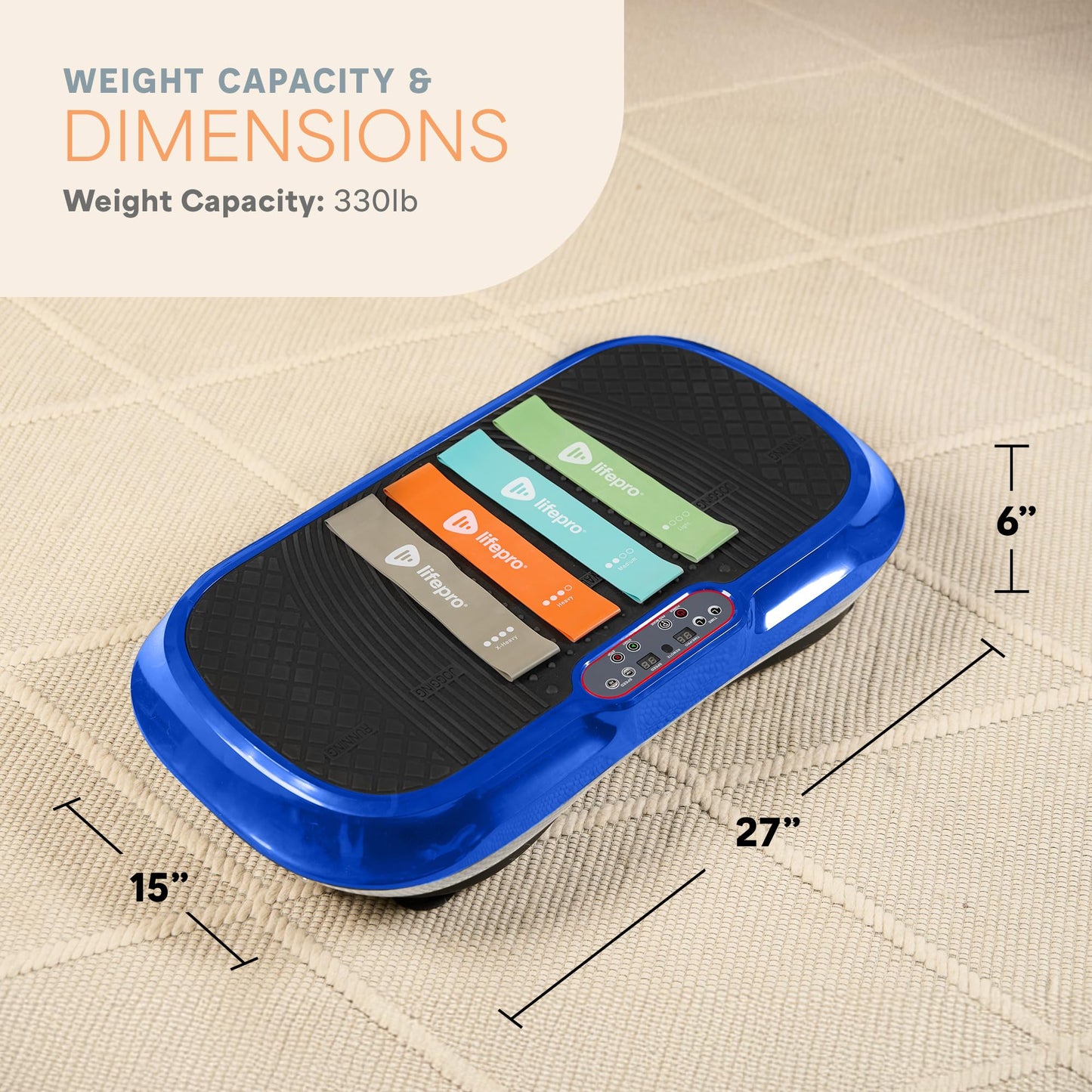 Lifepro Waver Vibration Plate Exercise Machine – High-Intensity Vibration Plate for Lymphatic Drainage – Full-Body Workout Vibrating Platform with Loop Bands – Fitness Equipment for Strength & Toning