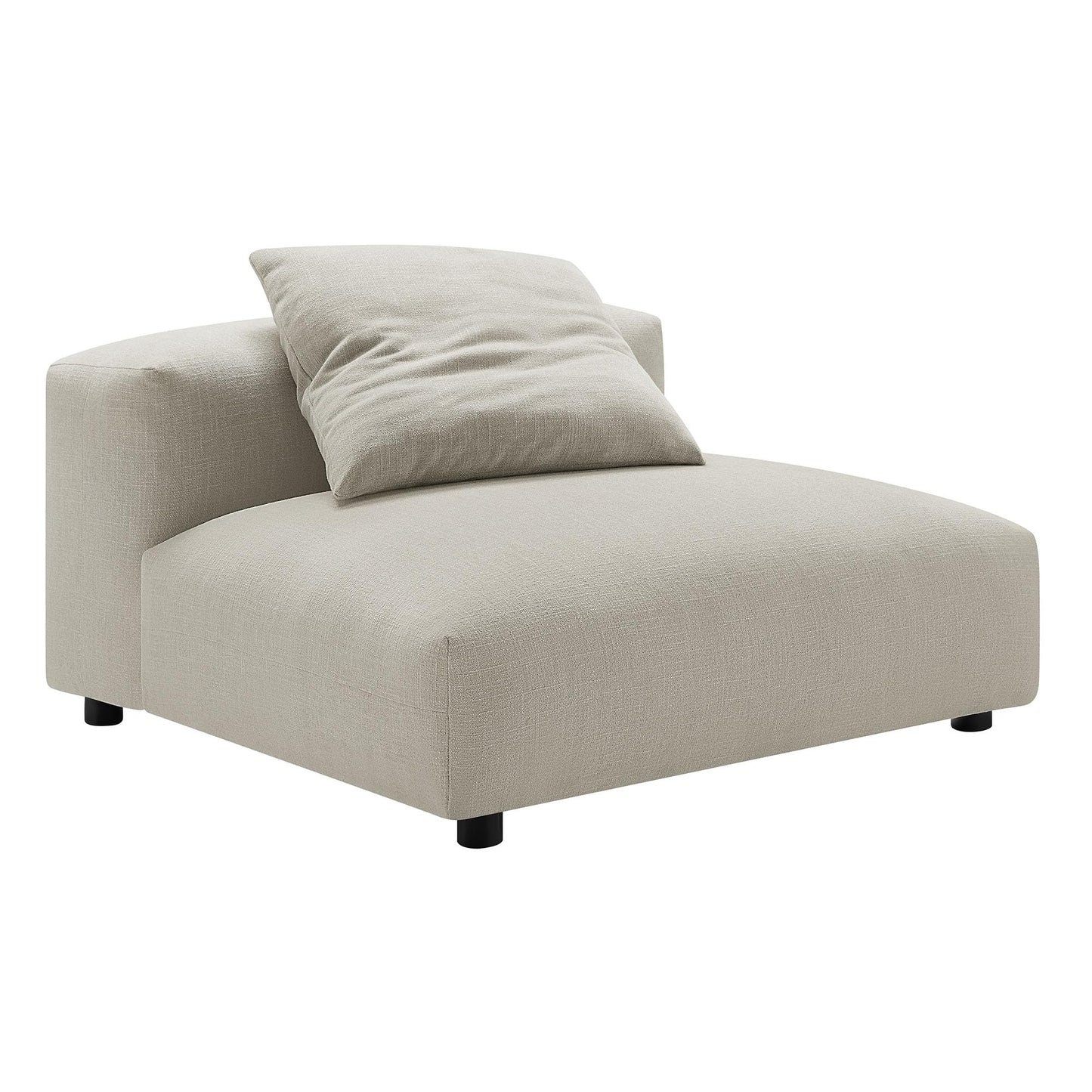 Modway Solace Fabric Upholstered 2-Piece Modular Sofa in Linen - Comfy Upholstered Deep Seat Loveseat - Modern 2-Seat Armless Sectional Chairs - Oversized Loveseat Set for Living Room