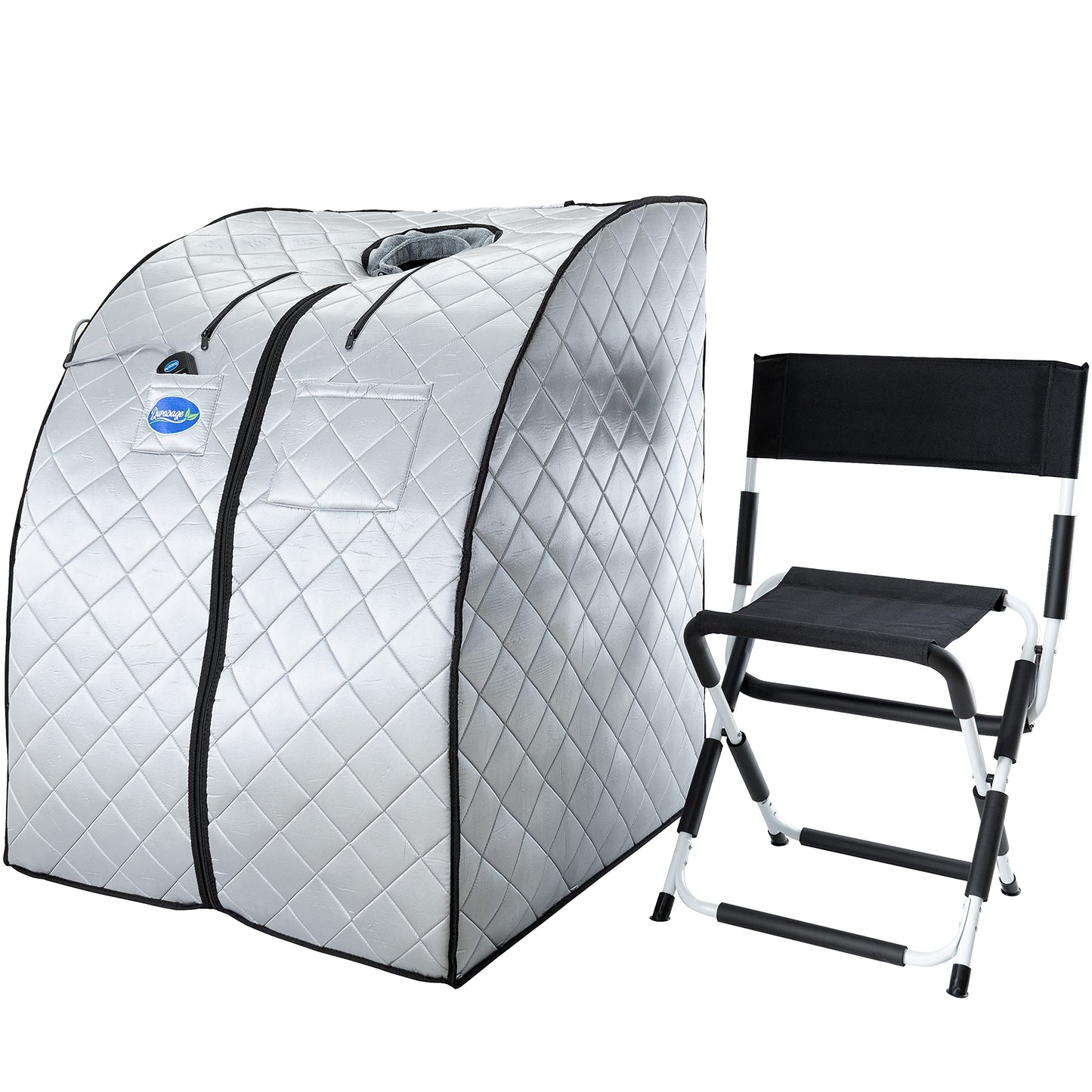 Durasage Ultra Low EMF Infrared Sauna Box – Portable Sauna with Heated Footpad & Chair, Personal Home Spa for, Stress Relief, Weight Loss & Skin Rejuvenation, Foldable, Easy Setup & Remote Control