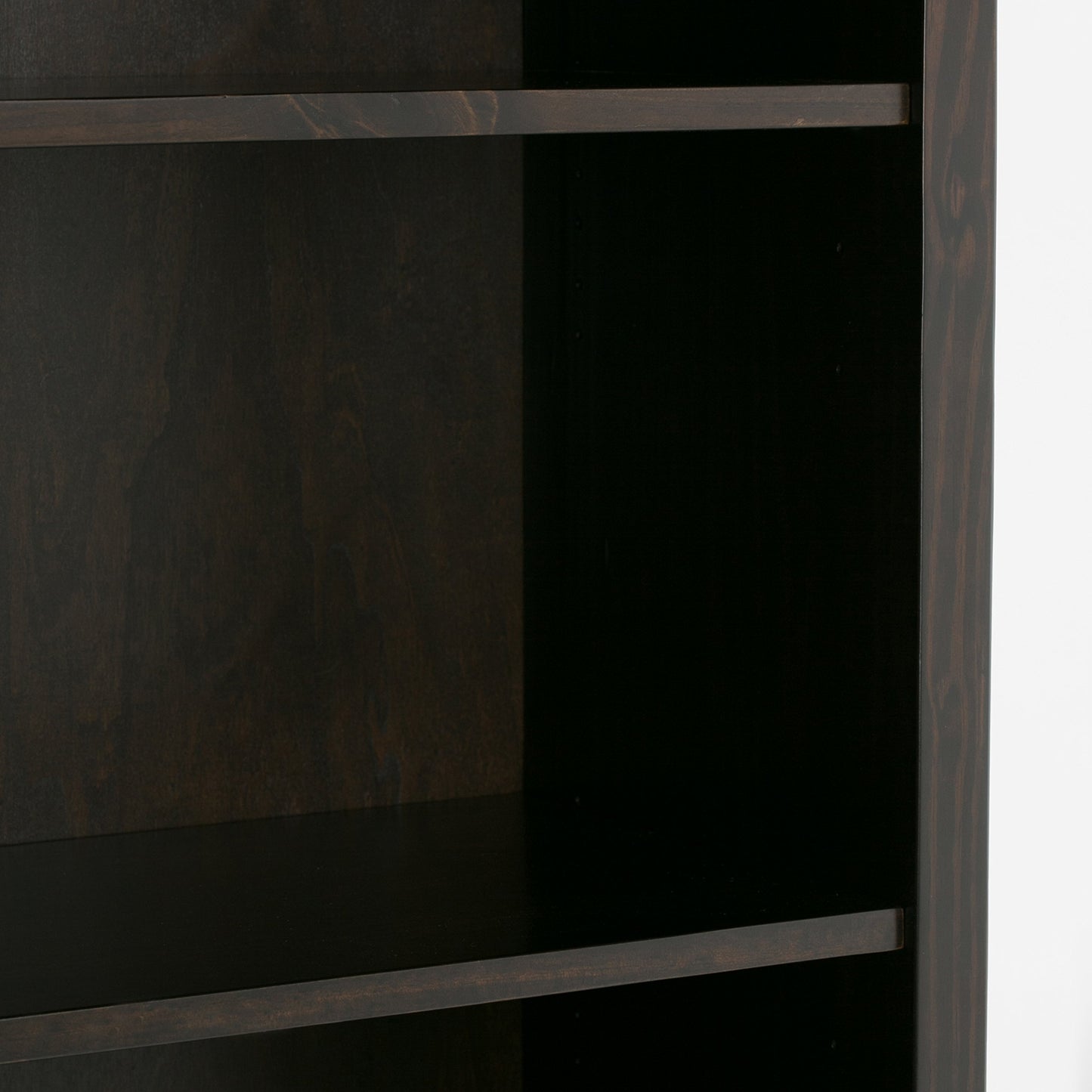 SIMPLIHOME Amherst Bookcase - 70 inch Tall 5-Shelf Solid Wood Bookshelf in Hickory Brown, Transitional Storage for Living Room, Study Room or Office with Adjustable Shelves and Tapered Legs