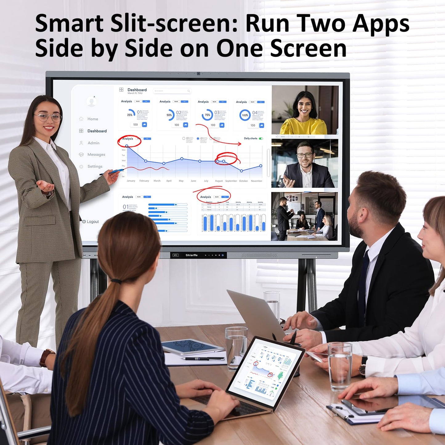 Shiarffe R9 65 Inch 4K Smart Board 16GB RAM + 256GB Storage