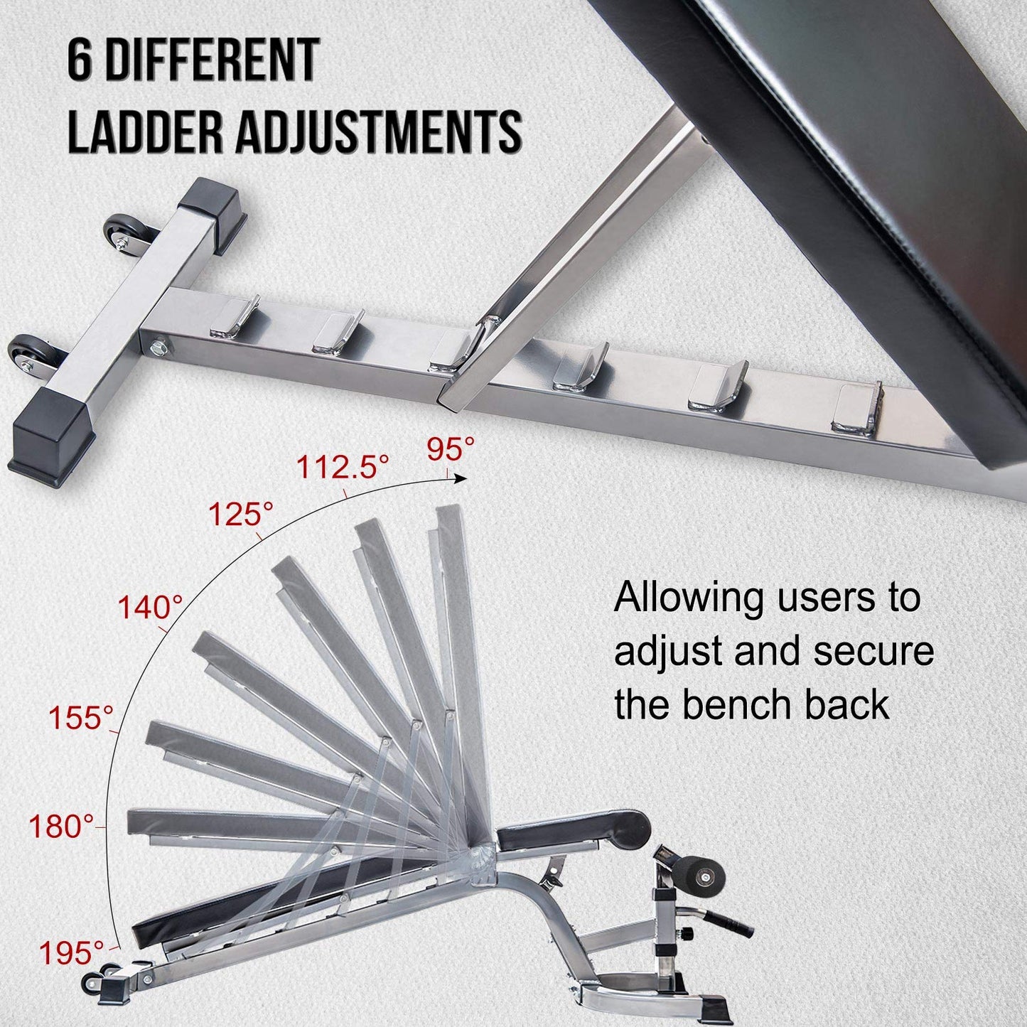 Adjustable Weight Bench 1000 LBS Capacity, Incline Decline Exercise Utility Workout Bench 7+4 Positions Adjustable for Multi-Purpose Home Gym Workout