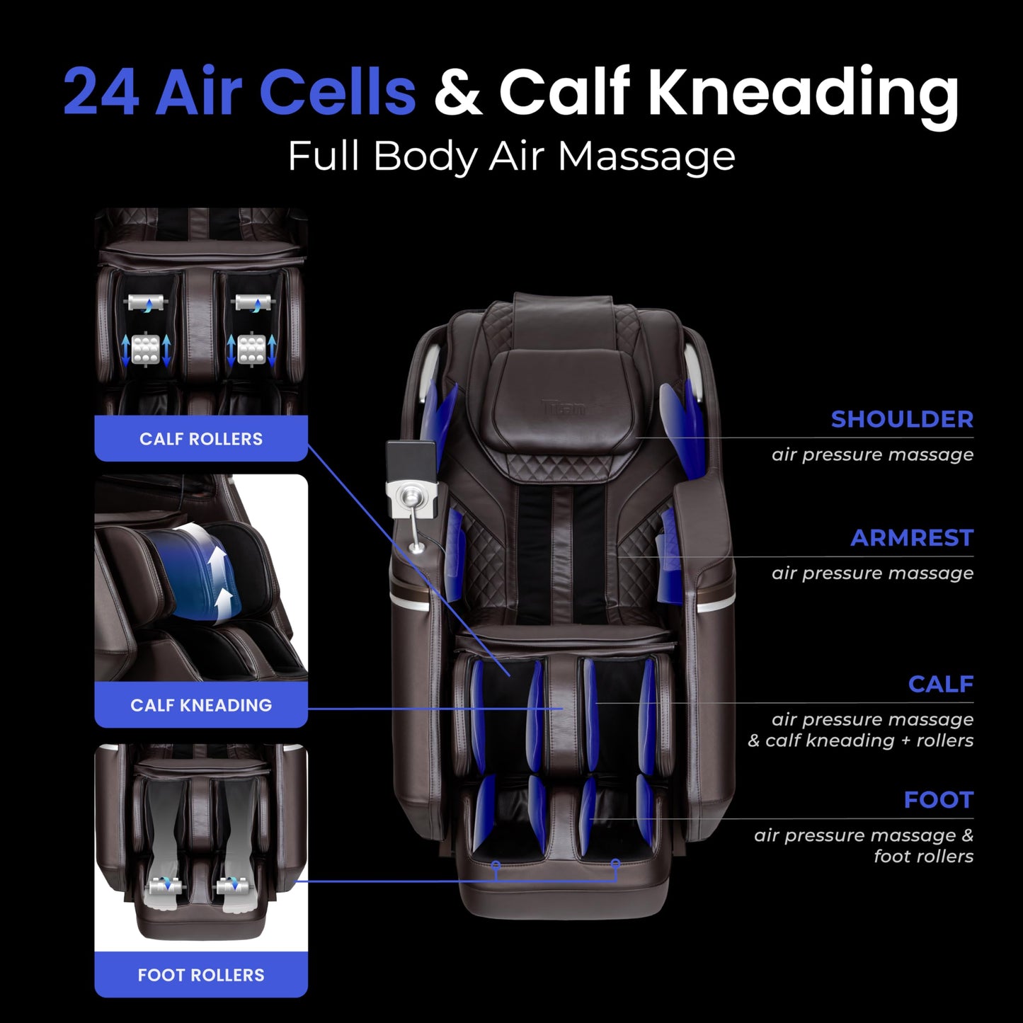 Osaki 2026 4D Ion l Full Body Massage Chair l 4D Massage Mechanism l Voice Control l 24 Auto Massages l SL-Track l Zero Gravity l Touchscreen Controller l Bluetooth Speaker (Black)
